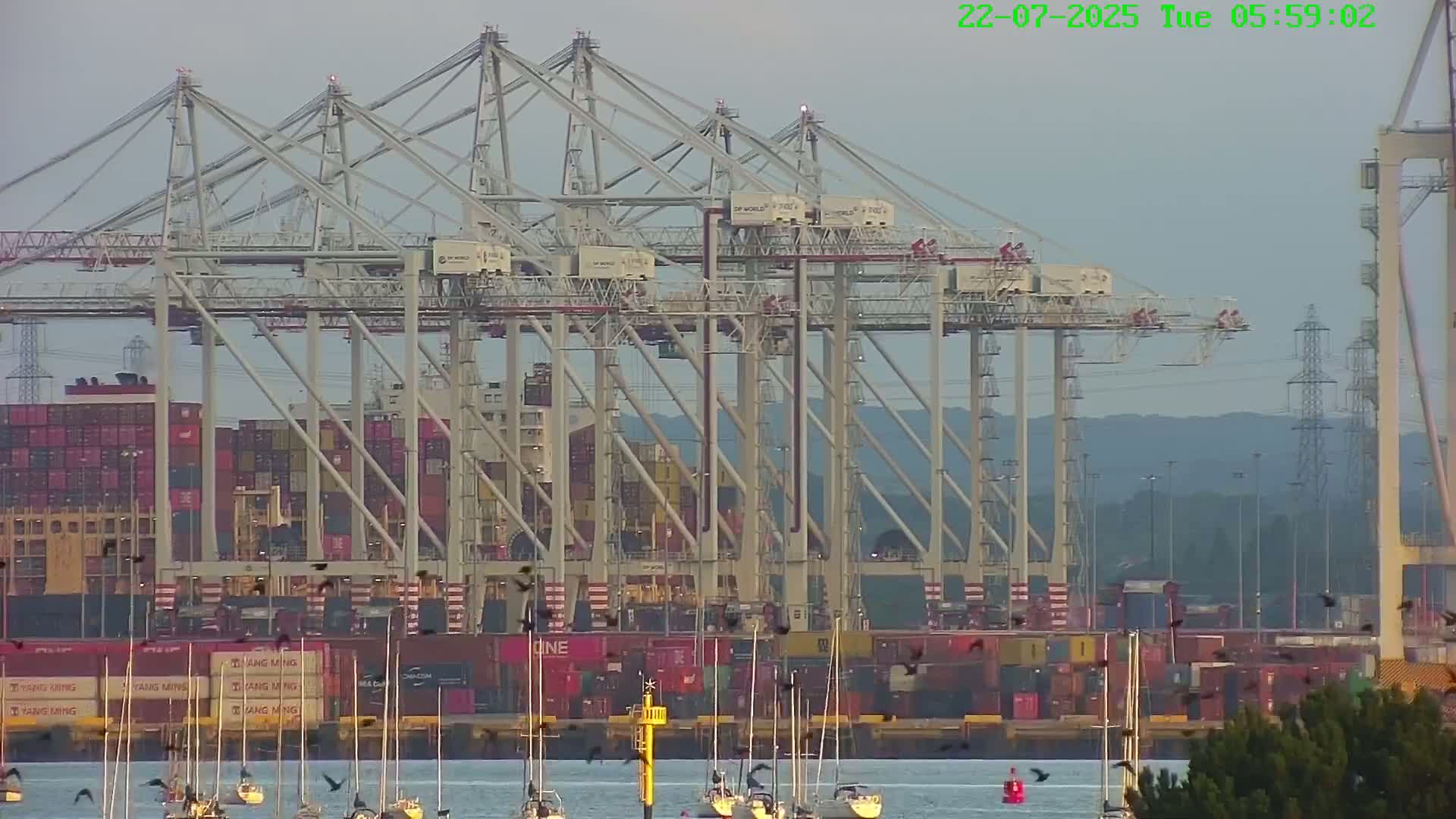 Southampton, Container Port & River Test Container Ship Shipspotting Live Cam - Southampton, Hampshire, South East, England, United Kingdom