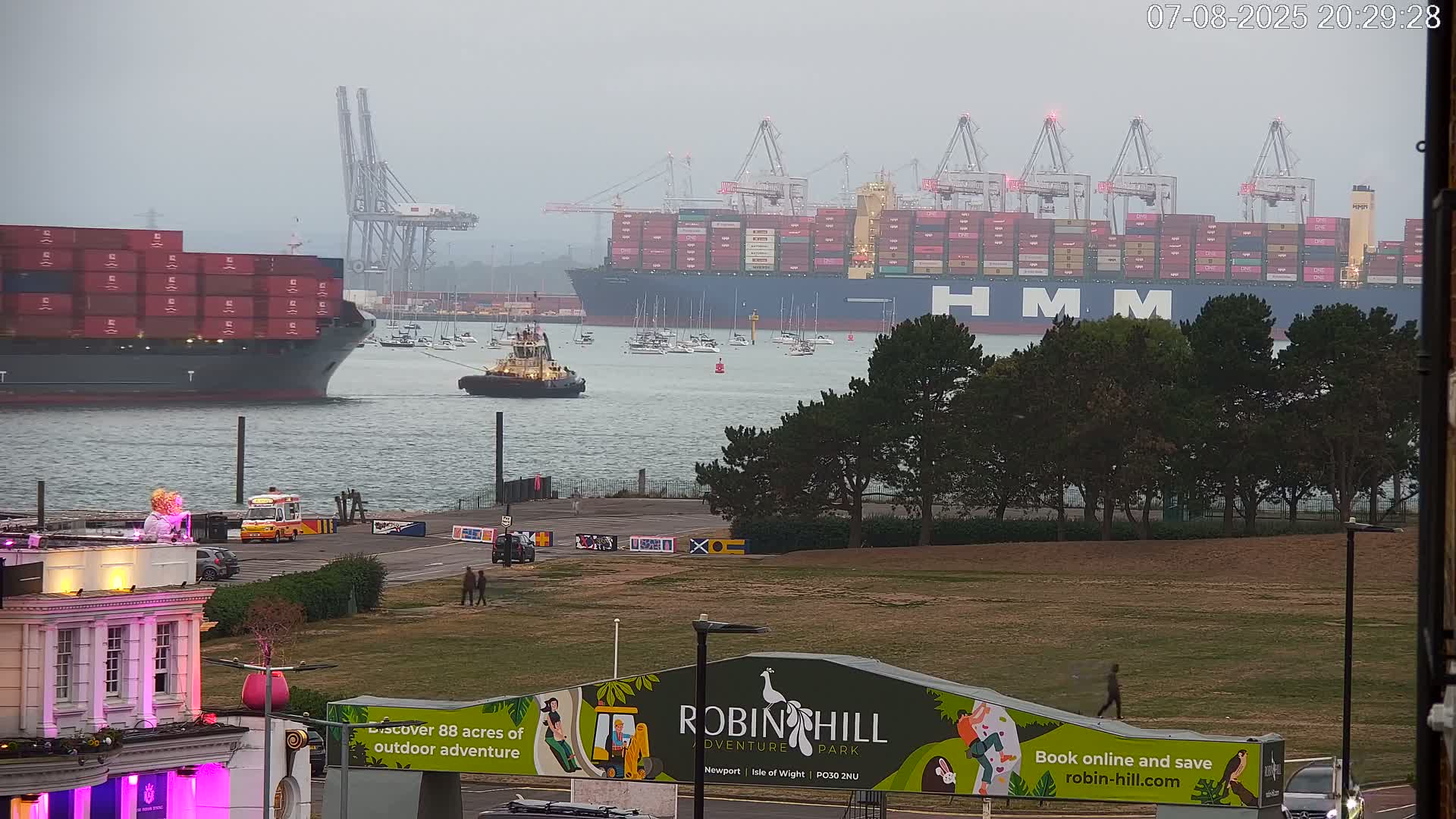 Southampton, Container Port & River Test Container Ship Shipspotting Live Cam - Southampton, Hampshire, South East, England, United Kingdom
