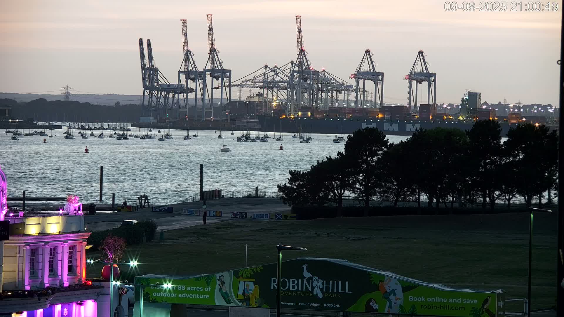 Southampton, Container Port & River Test Container Ship Shipspotting Live Cam - Southampton, Hampshire, South East, England, United Kingdom