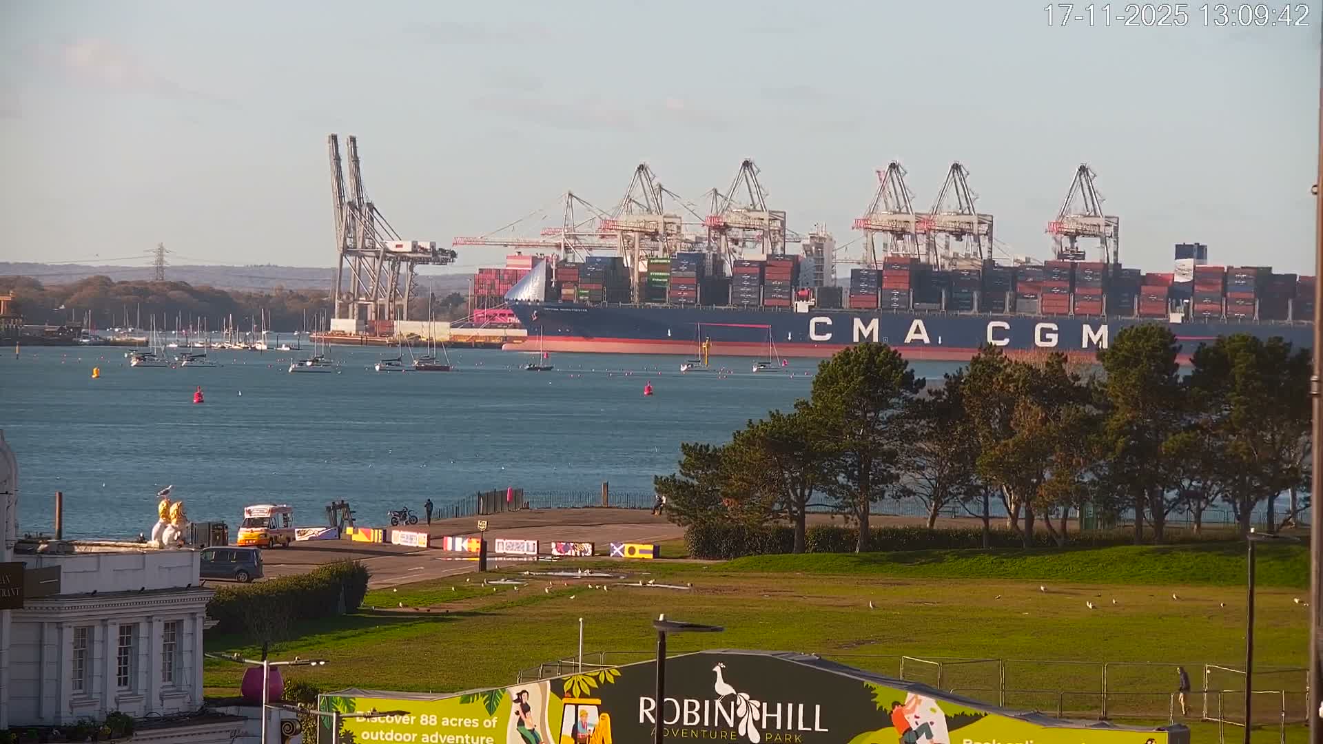 Southampton, Container Port & River Test Container Ship Shipspotting Live Cam - Southampton, Hampshire, South East, England, United Kingdom