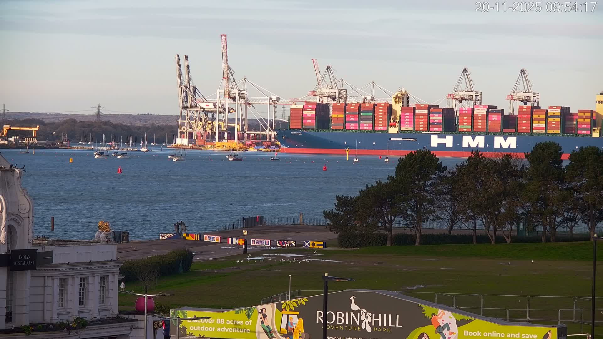 Southampton, Container Port & River Test Container Ship Shipspotting Live Cam - Southampton, Hampshire, South East, England, United Kingdom