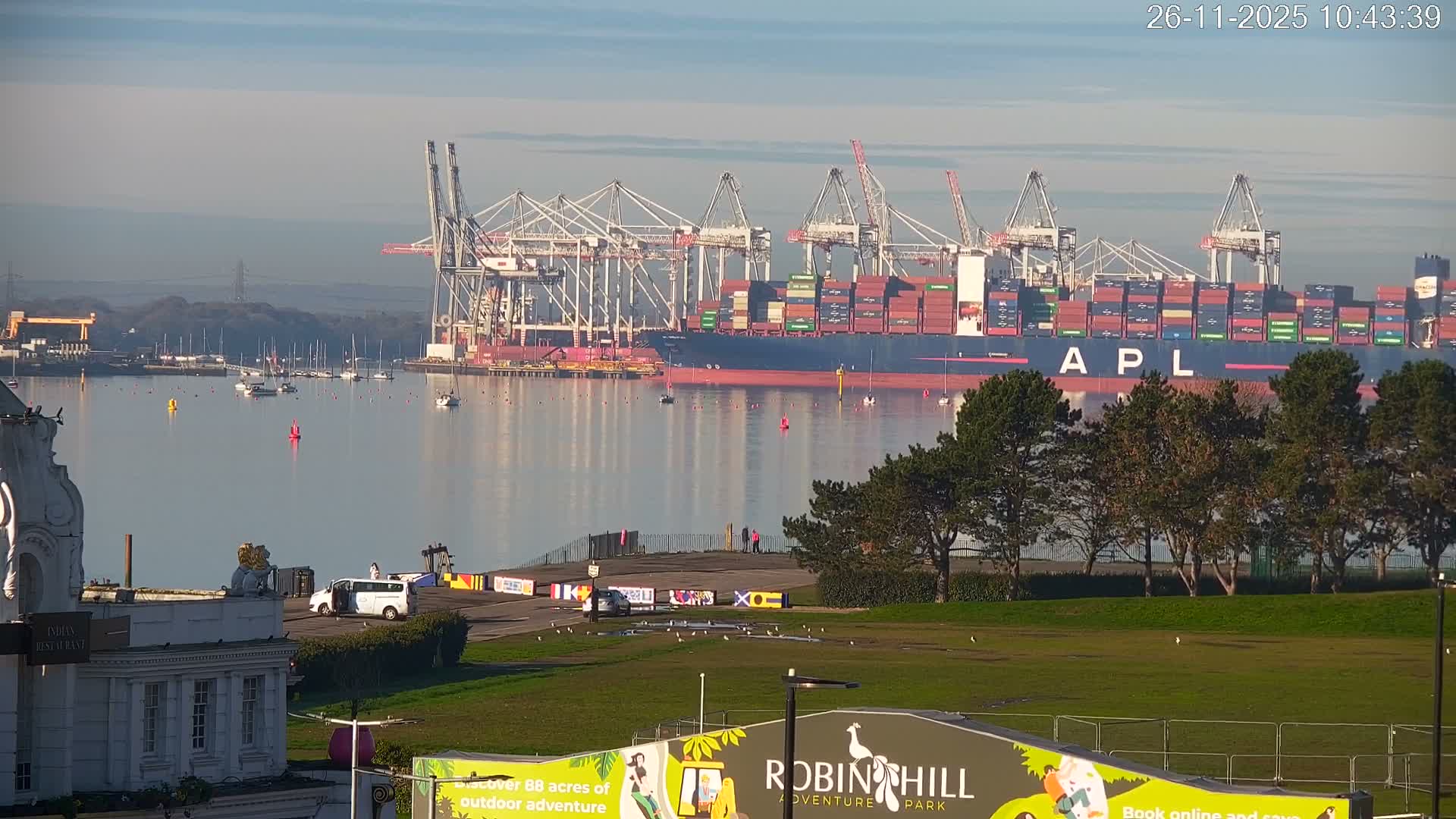Southampton, Container Port & River Test Container Ship Shipspotting Live Cam - Southampton, Hampshire, South East, England, United Kingdom
