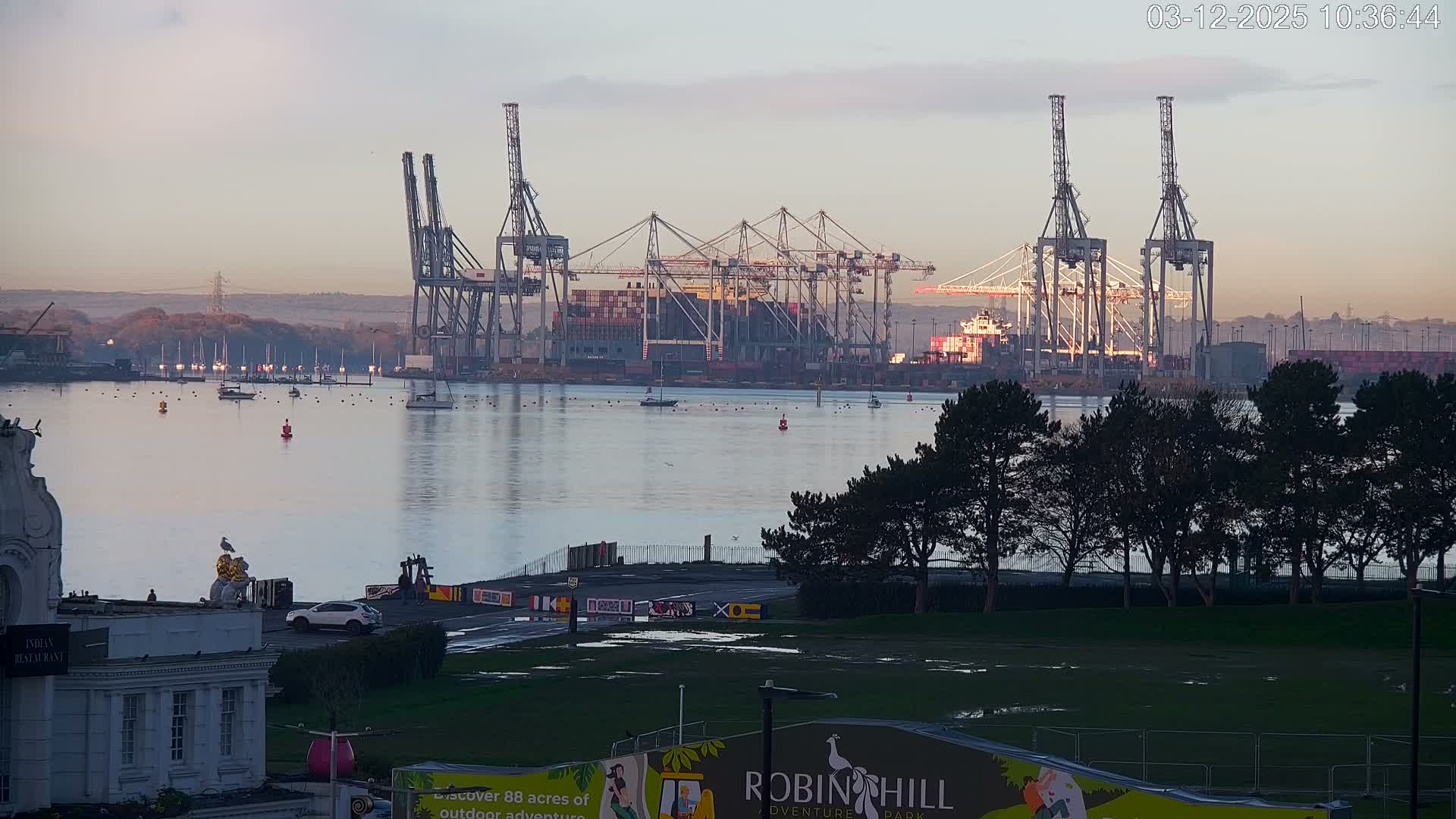Southampton, Container Port & River Test Container Ship Shipspotting Live Cam - Southampton, Hampshire, South East, England, United Kingdom