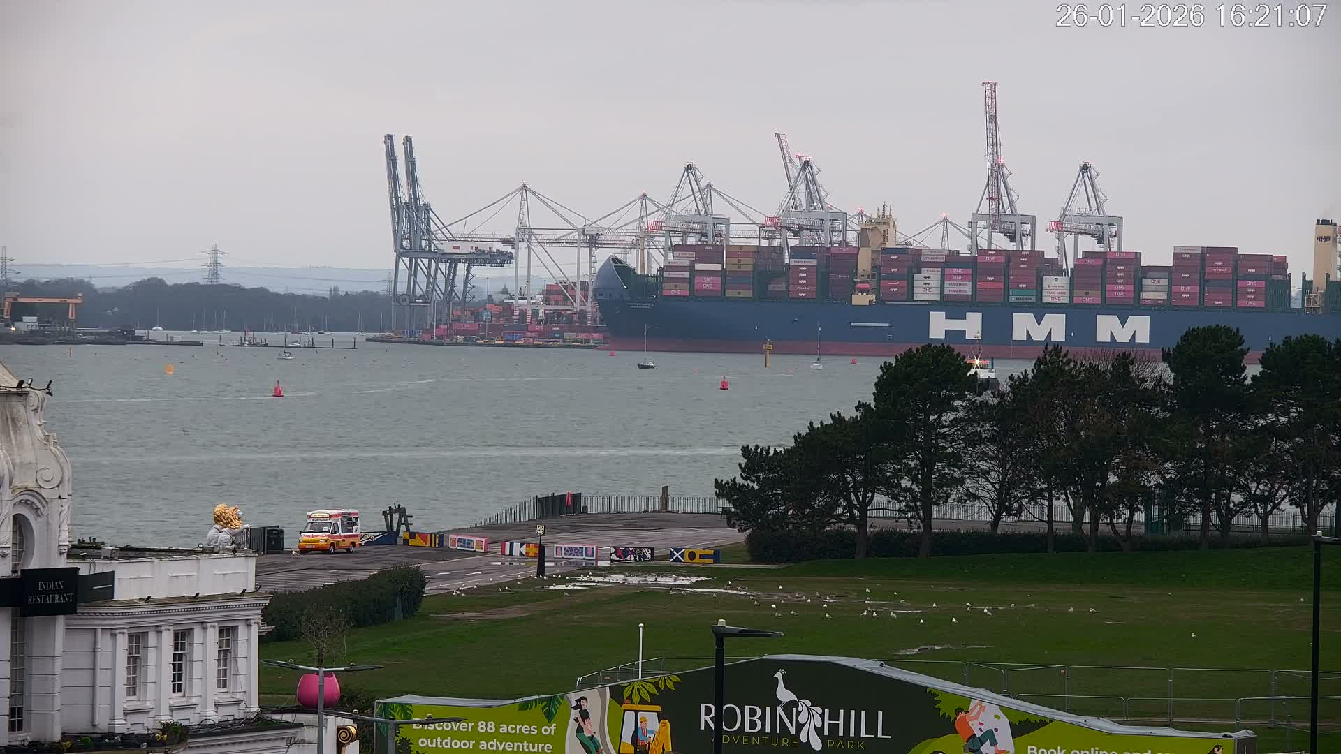 Southampton, Container Port & River Test Container Ship Shipspotting Live Cam - Southampton, Hampshire, South East, England, United Kingdom