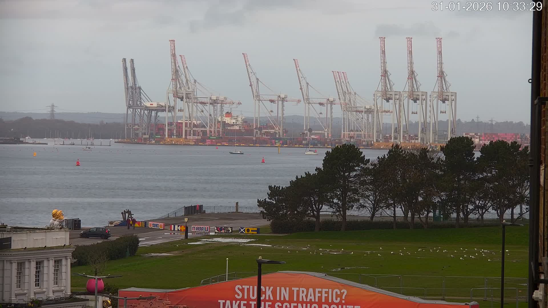 Southampton, Container Port & River Test Container Ship Shipspotting Live Cam - Southampton, Hampshire, South East, England, United Kingdom