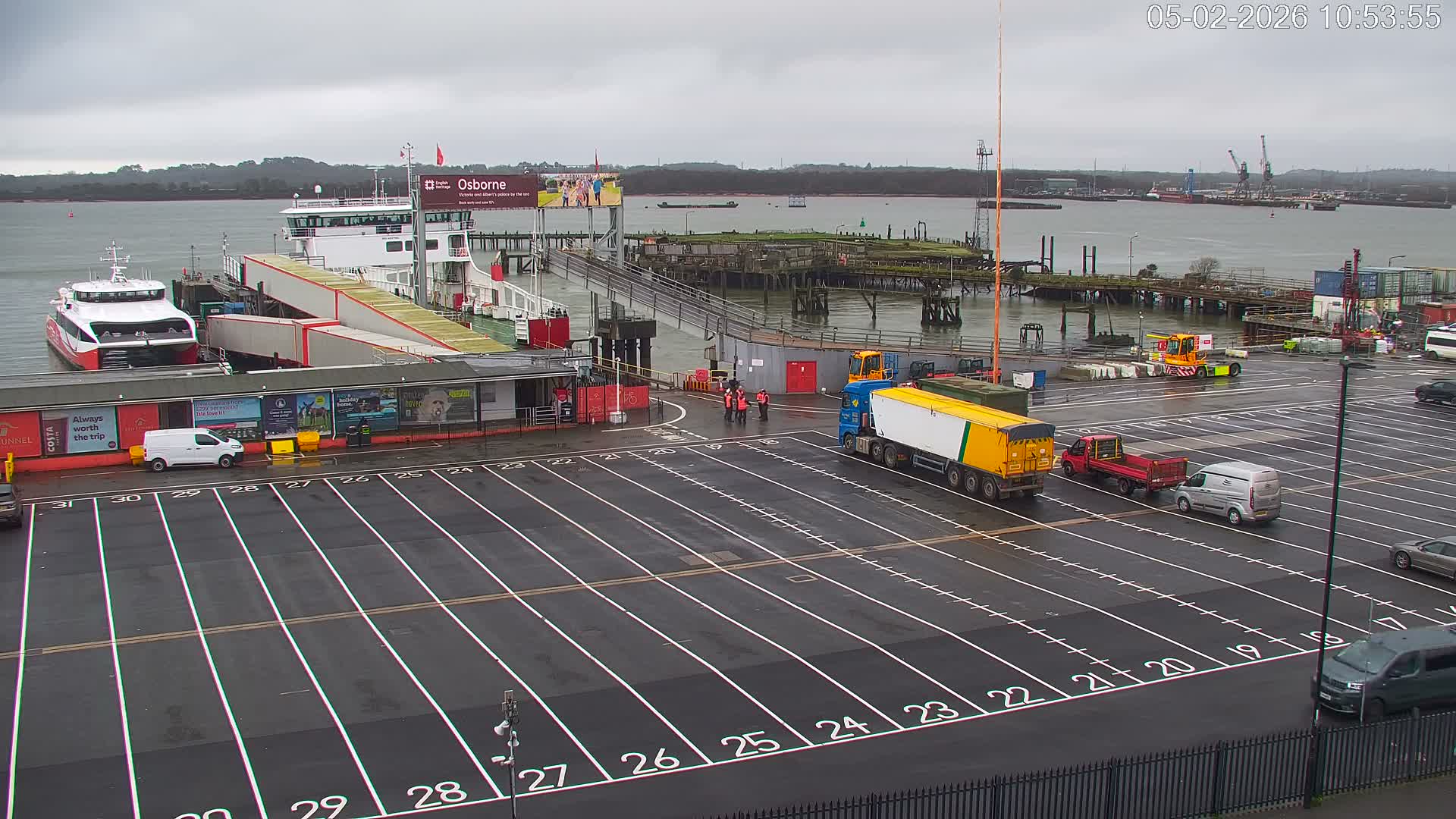 Southampton, Container Port & River Test Container Ship Shipspotting Live Cam - Southampton, Hampshire, South East, England, United Kingdom