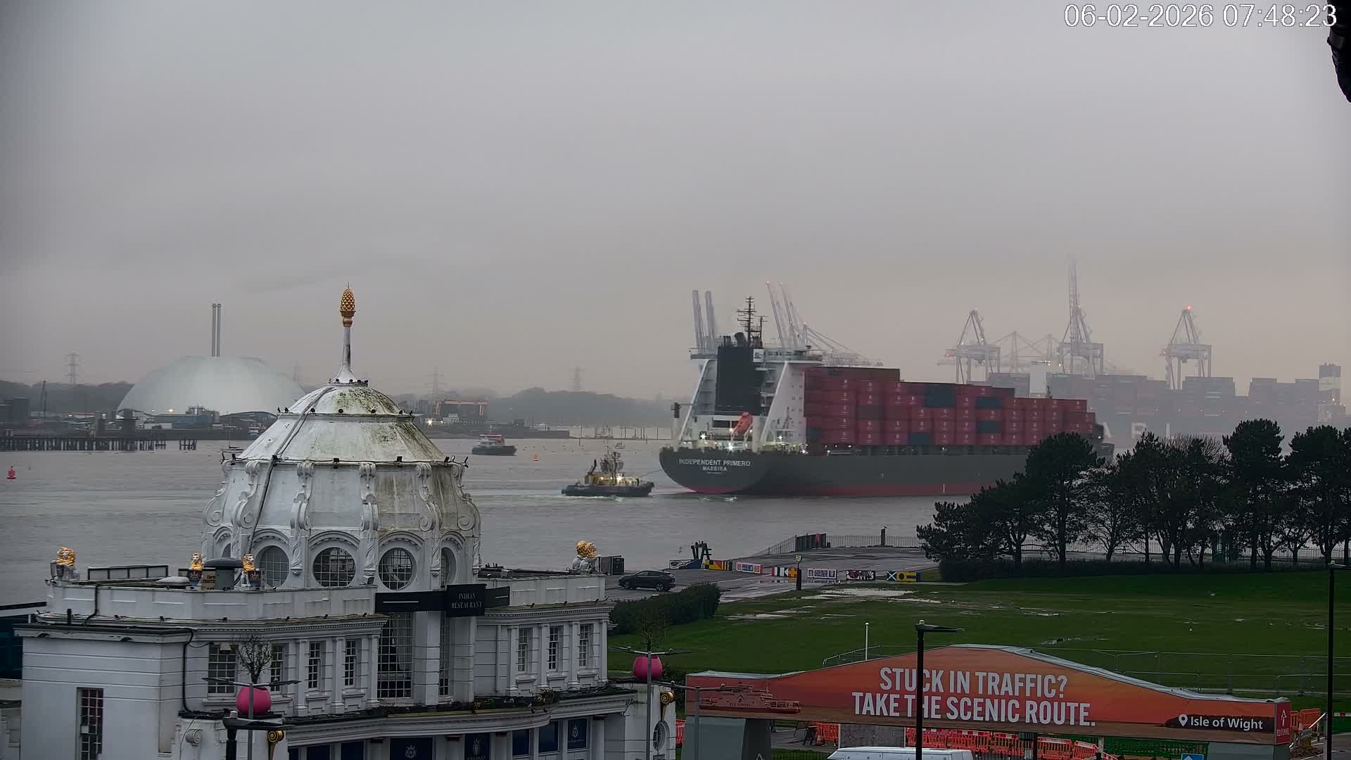 Southampton, Container Port & River Test Container Ship Shipspotting Live Cam - Southampton, Hampshire, South East, England, United Kingdom