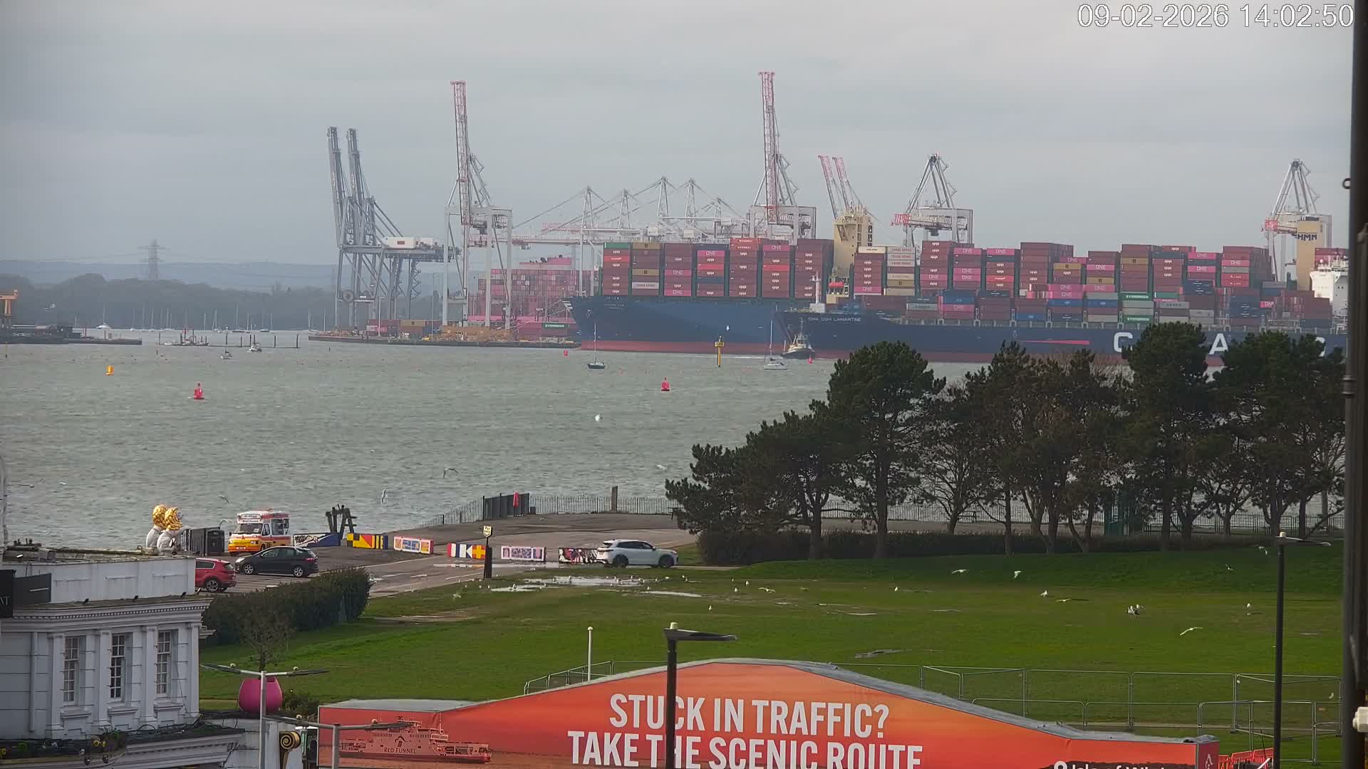 Southampton, Container Port & River Test Container Ship Shipspotting Live Cam - Southampton, Hampshire, South East, England, United Kingdom