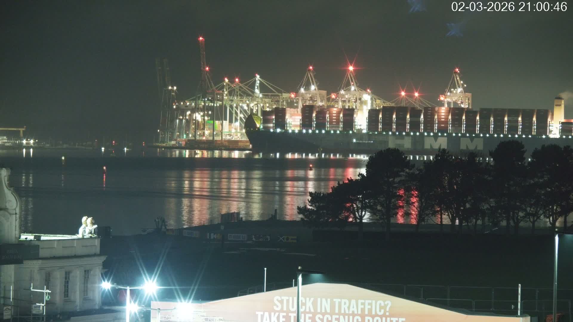 Southampton, Container Port & River Test Container Ship Shipspotting Live Cam - Southampton, Hampshire, South East, England, United Kingdom
