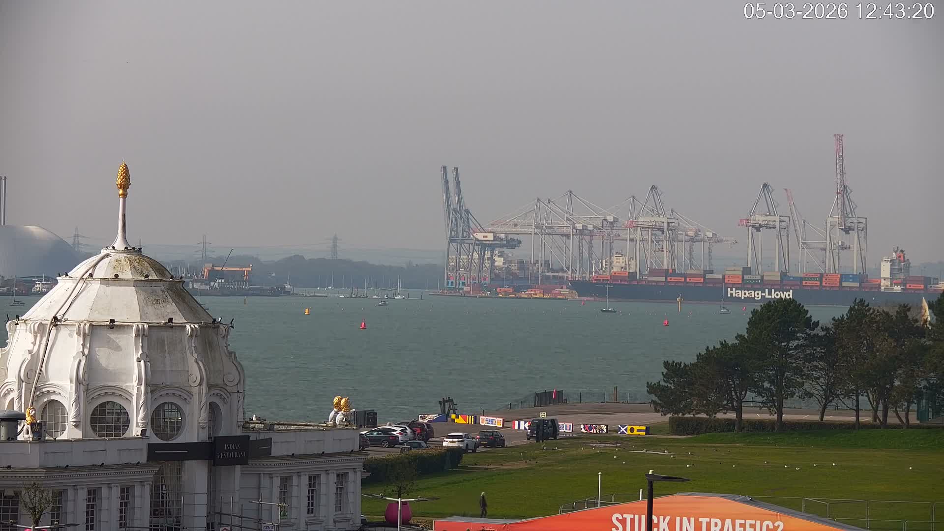 Southampton, Container Port & River Test Container Ship Shipspotting Live Cam - Southampton, Hampshire, South East, England, United Kingdom