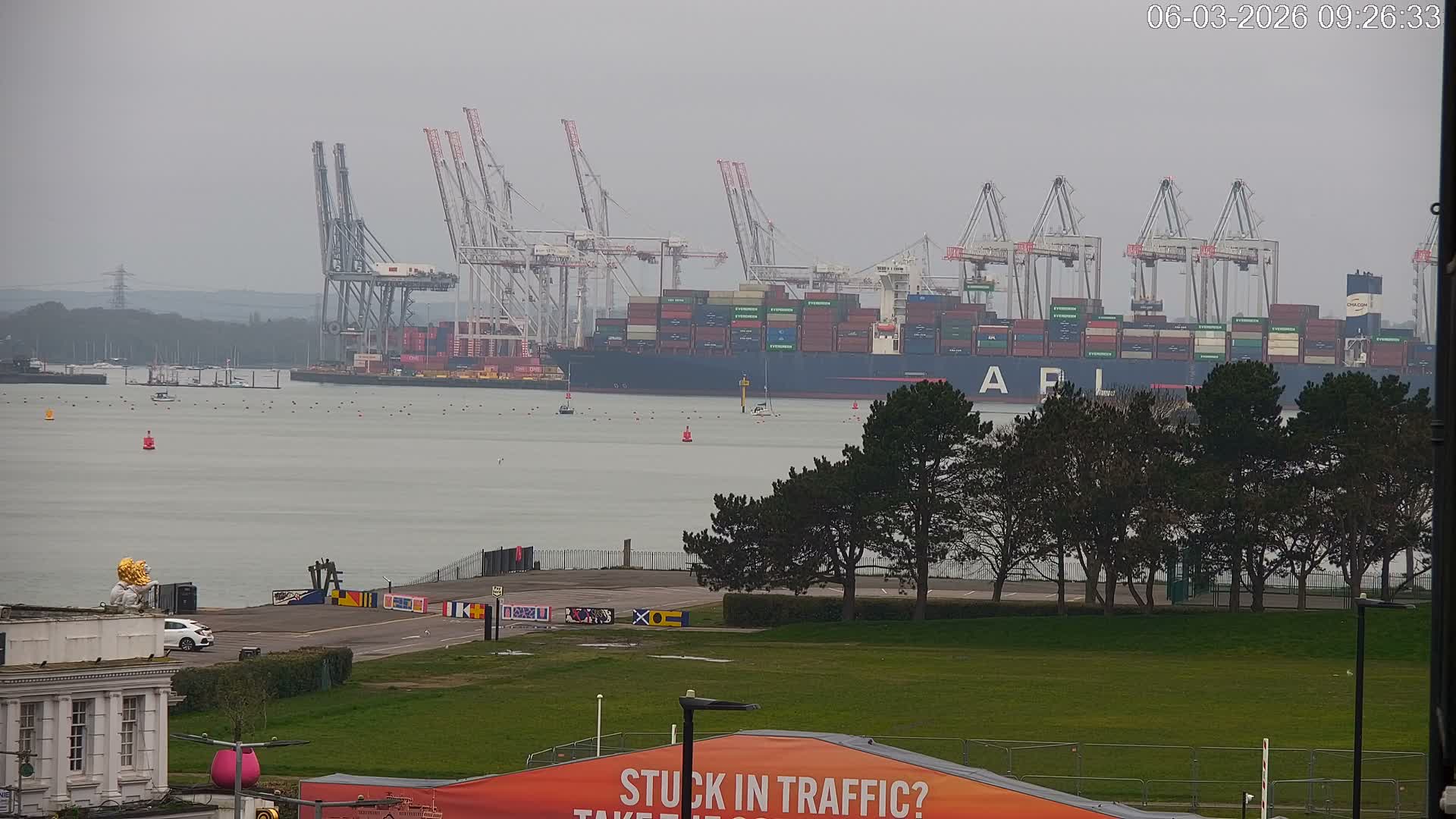 Southampton, Container Port & River Test Container Ship Shipspotting Live Cam - Southampton, Hampshire, South East, England, United Kingdom