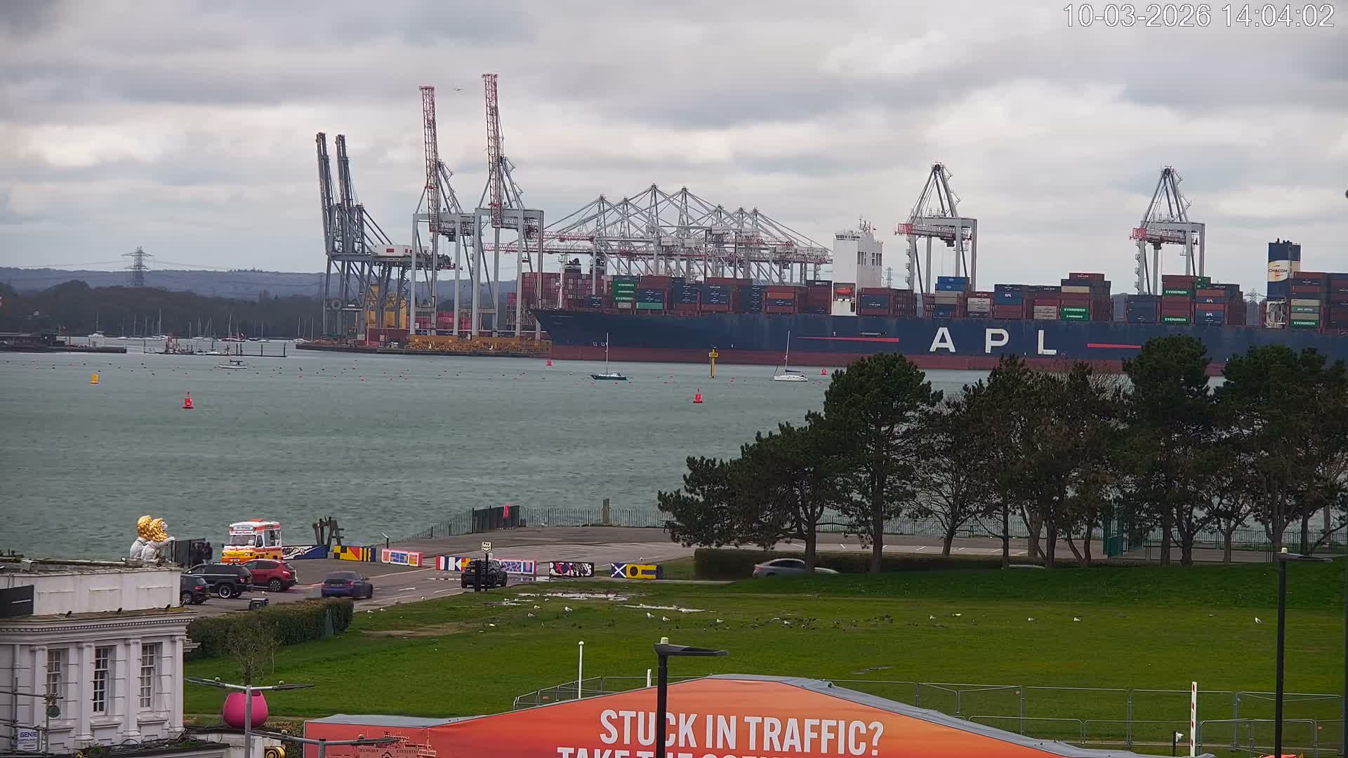 Southampton, Container Port & River Test Container Ship Shipspotting Live Cam - Southampton, Hampshire, South East, England, United Kingdom