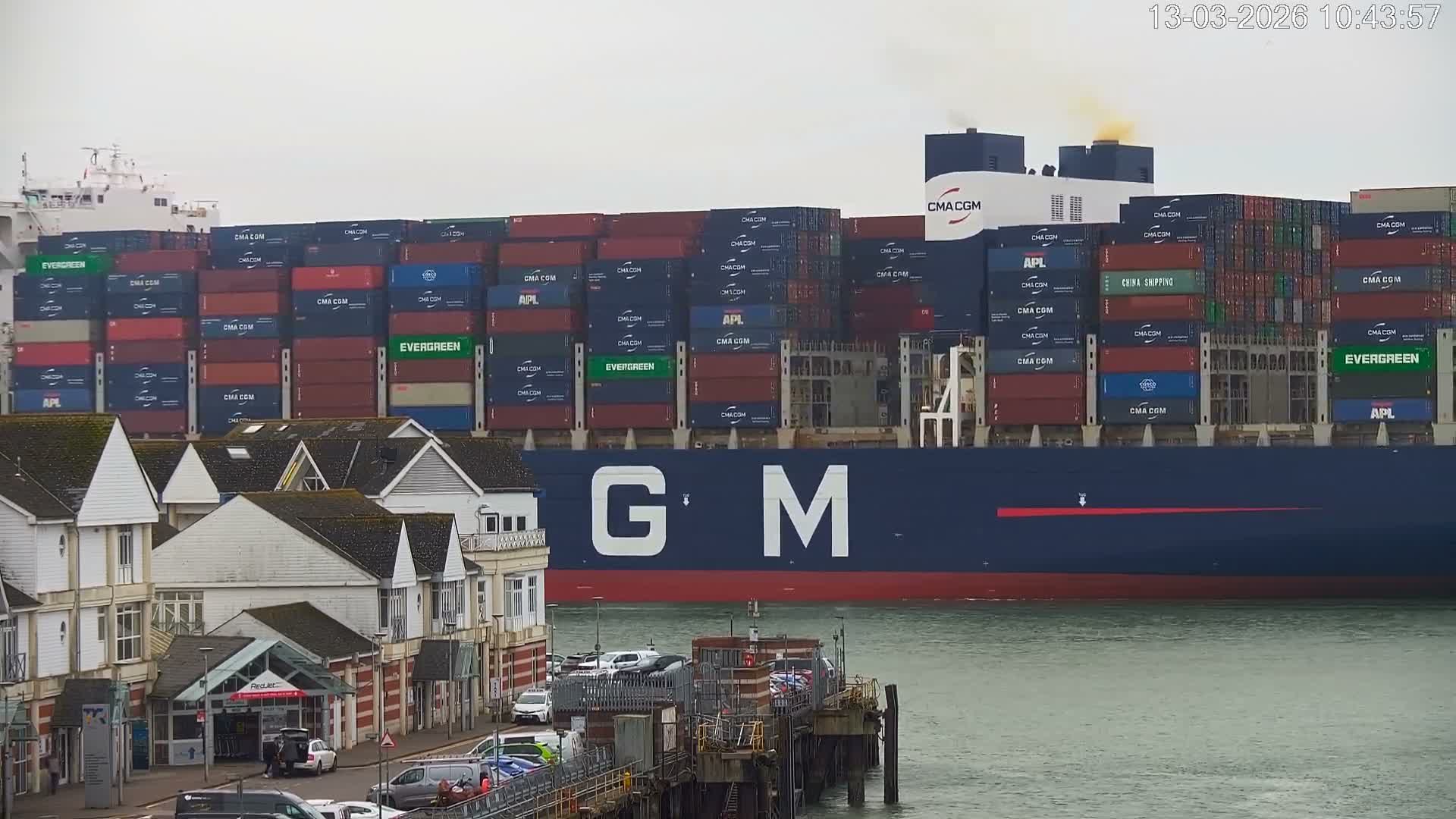 Southampton, Container Port & River Test Container Ship Shipspotting Live Cam - Southampton, Hampshire, South East, England, United Kingdom