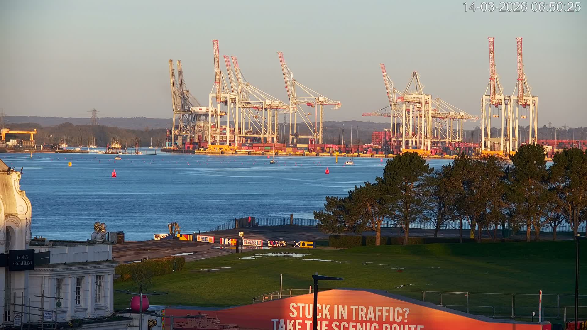 Southampton, Container Port & River Test Container Ship Shipspotting Live Cam - Southampton, Hampshire, South East, England, United Kingdom