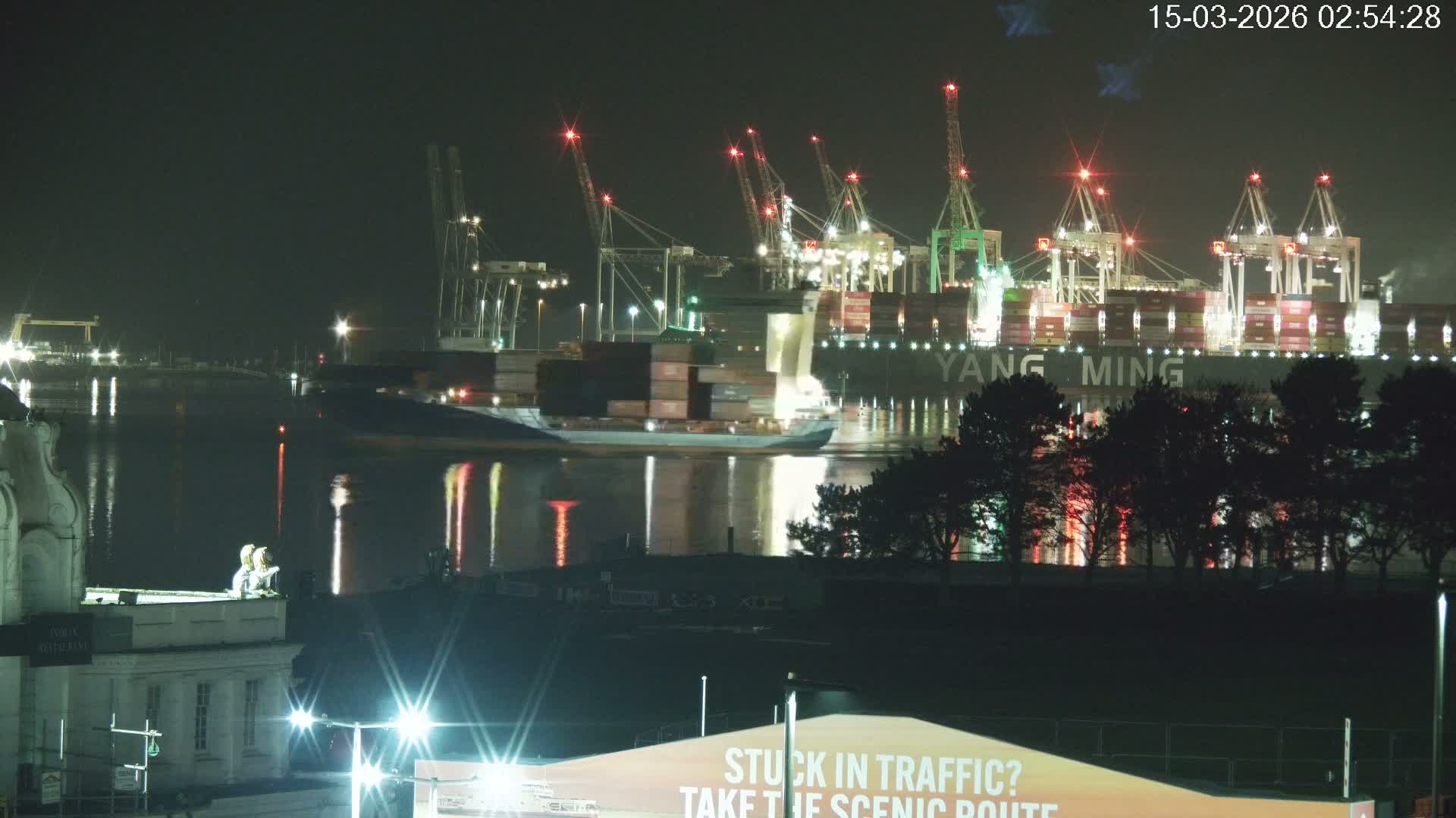 Southampton, Container Port & River Test Container Ship Shipspotting Live Cam - Southampton, Hampshire, South East, England, United Kingdom