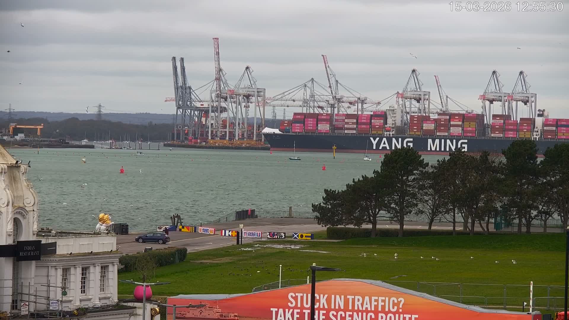 Southampton, Container Port & River Test Container Ship Shipspotting Live Cam - Southampton, Hampshire, South East, England, United Kingdom