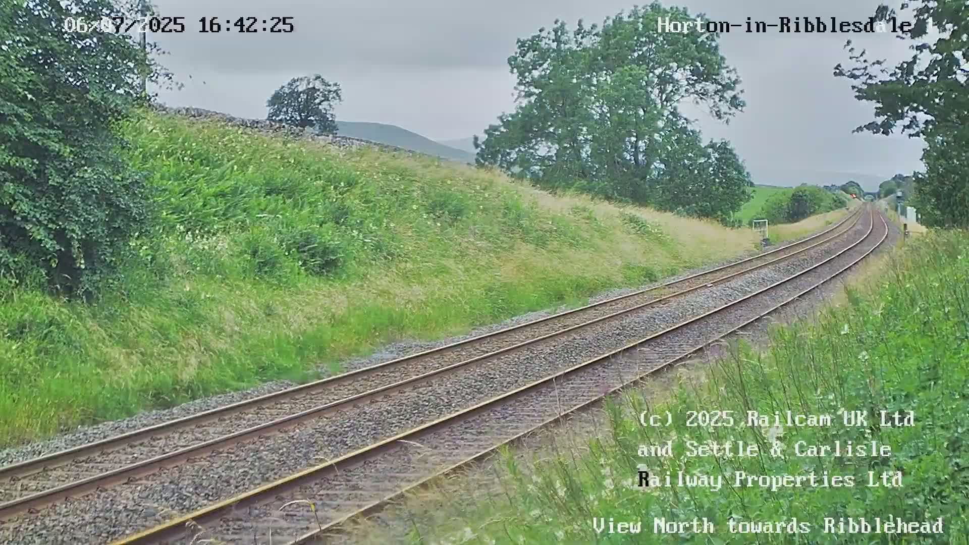 Horton-in-Ribblesdale Railway Station North Towards View  Live Cam - North Yorkshire, Yorkshire and the Humber, England, United Kingdom