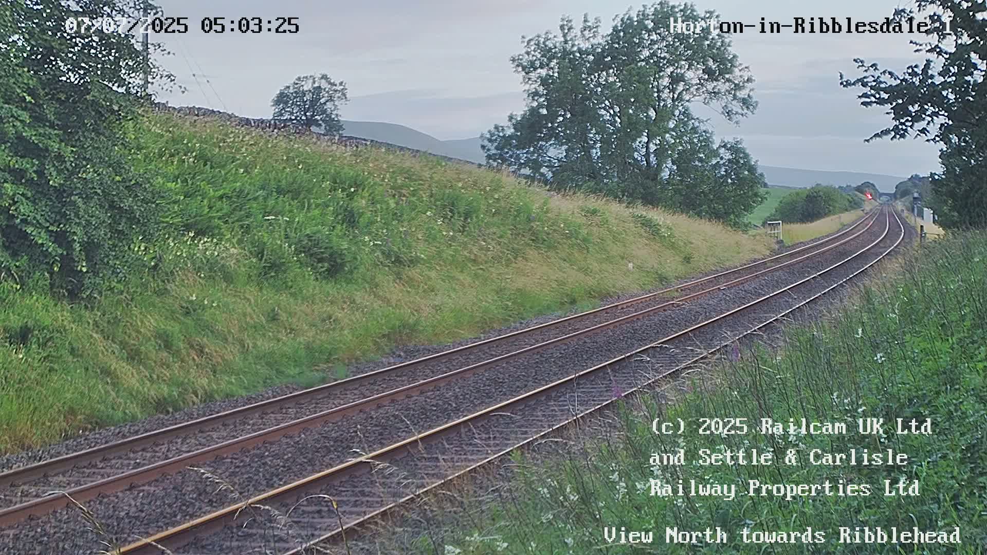 Horton-in-Ribblesdale Railway Station North Towards View  Live Cam - North Yorkshire, Yorkshire and the Humber, England, United Kingdom