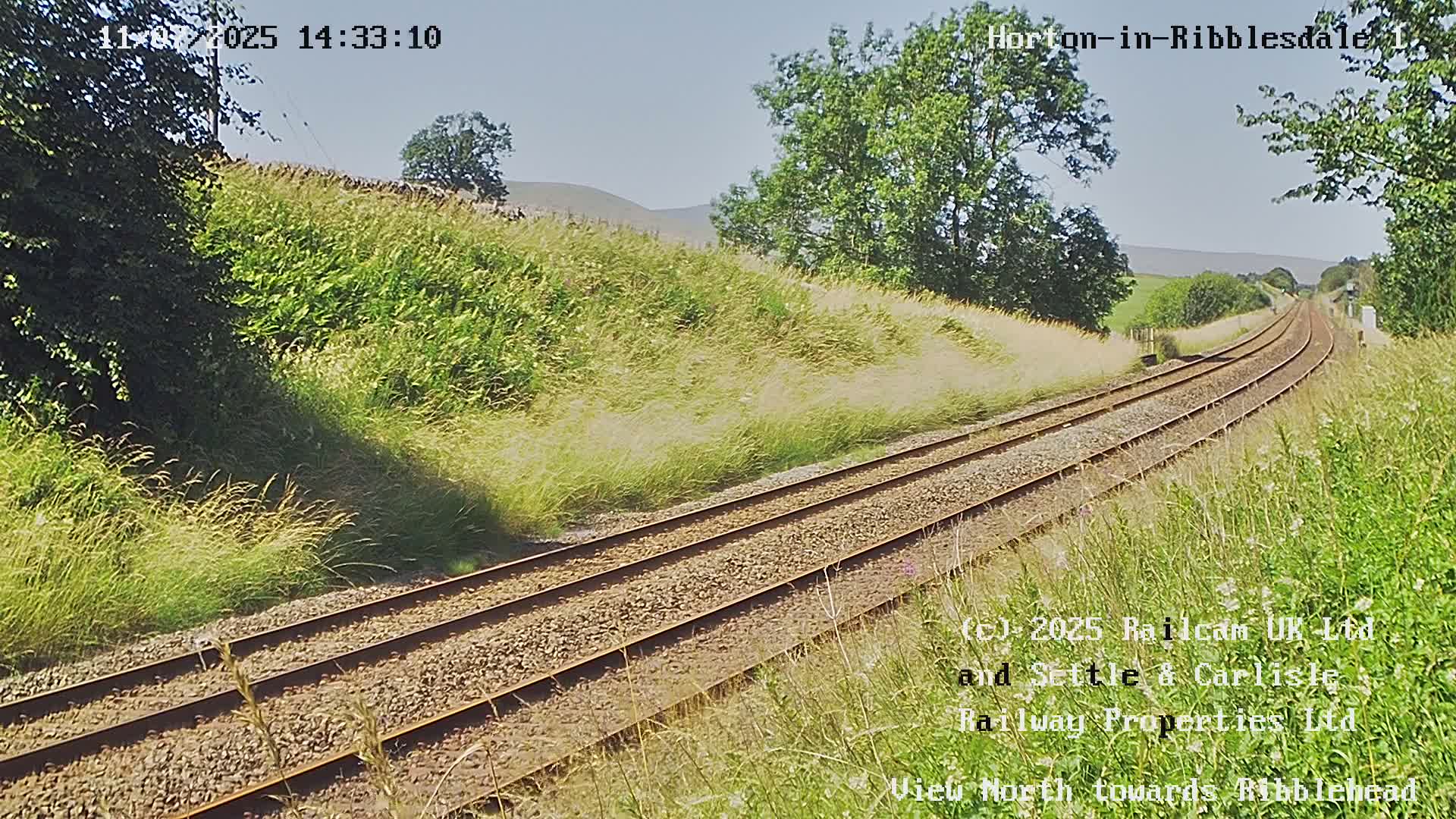 Horton-in-Ribblesdale Railway Station North Towards View  Live Cam - North Yorkshire, Yorkshire and the Humber, England, United Kingdom
