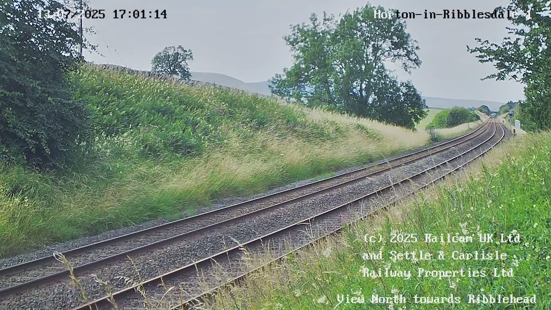 Horton-in-Ribblesdale Railway Station North Towards View  Live Cam - North Yorkshire, Yorkshire and the Humber, England, United Kingdom