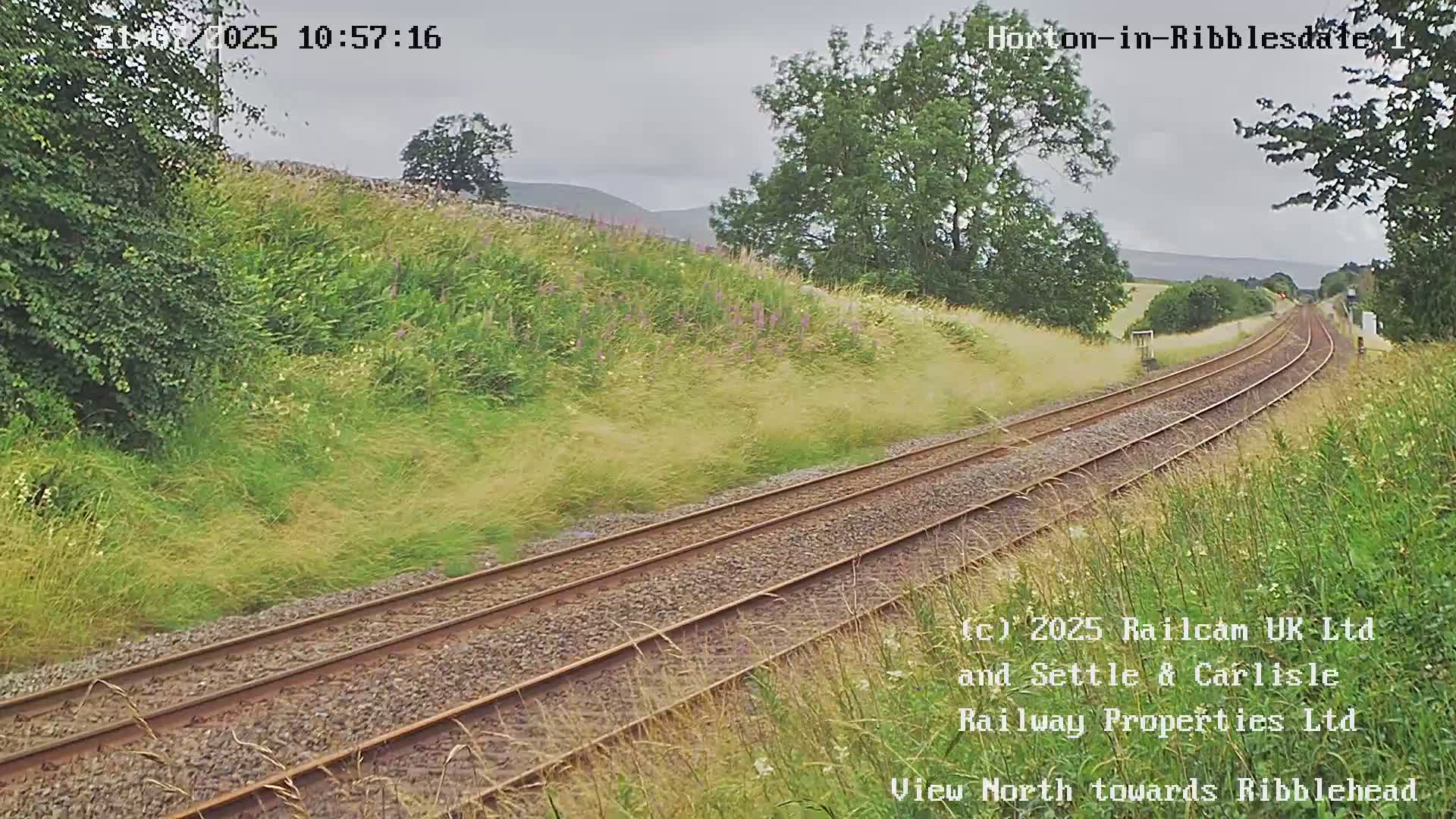 Horton-in-Ribblesdale Railway Station North Towards View  Live Cam - North Yorkshire, Yorkshire and the Humber, England, United Kingdom