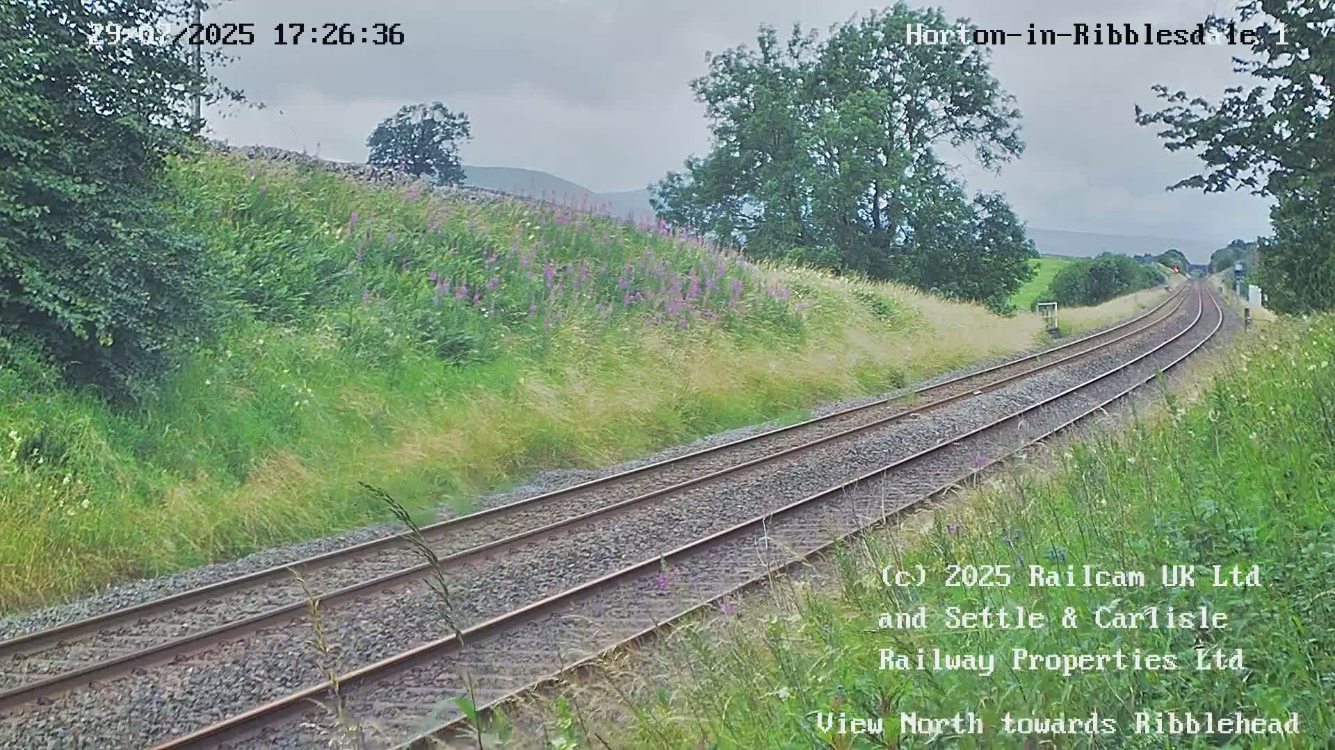 Horton-in-Ribblesdale Railway Station North Towards View  Live Cam - North Yorkshire, Yorkshire and the Humber, England, United Kingdom