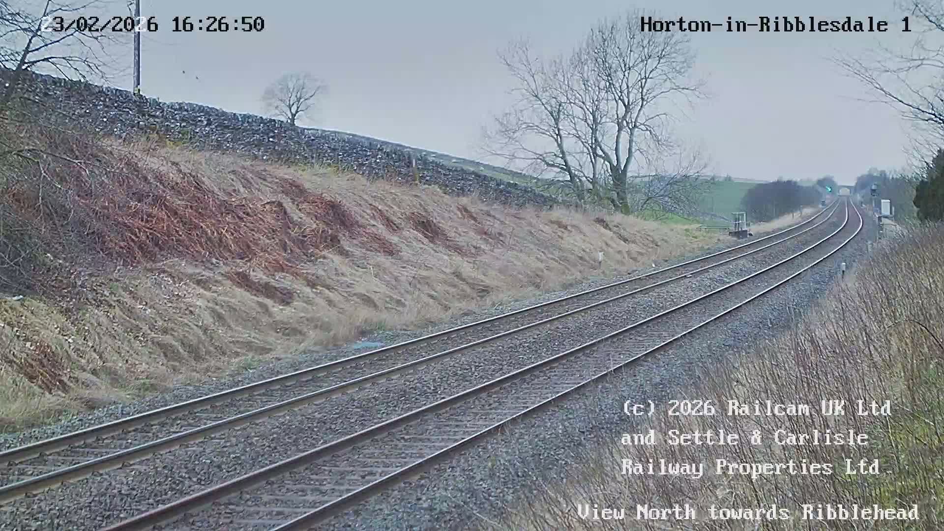 Horton-in-Ribblesdale Railway Station North Towards View  Live Cam - North Yorkshire, Yorkshire and the Humber, England, United Kingdom