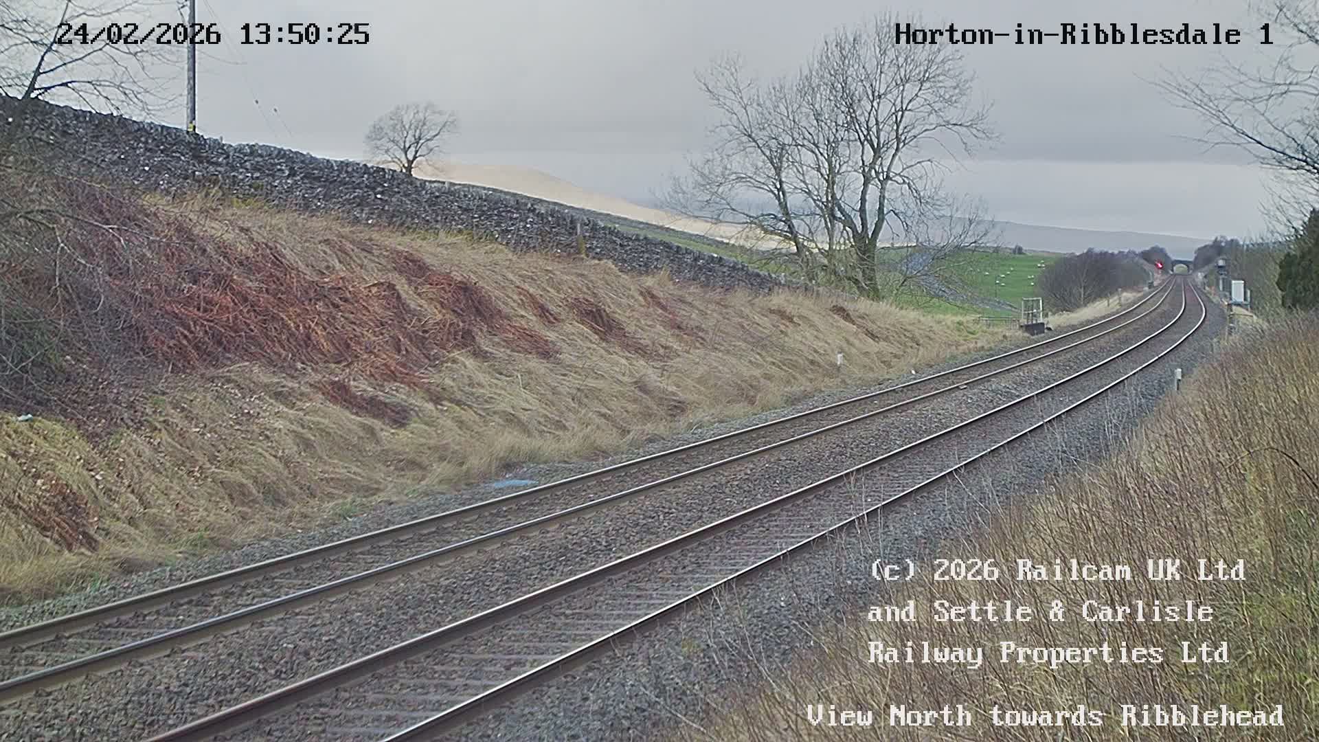 Horton-in-Ribblesdale Railway Station North Towards View  Live Cam - North Yorkshire, Yorkshire and the Humber, England, United Kingdom