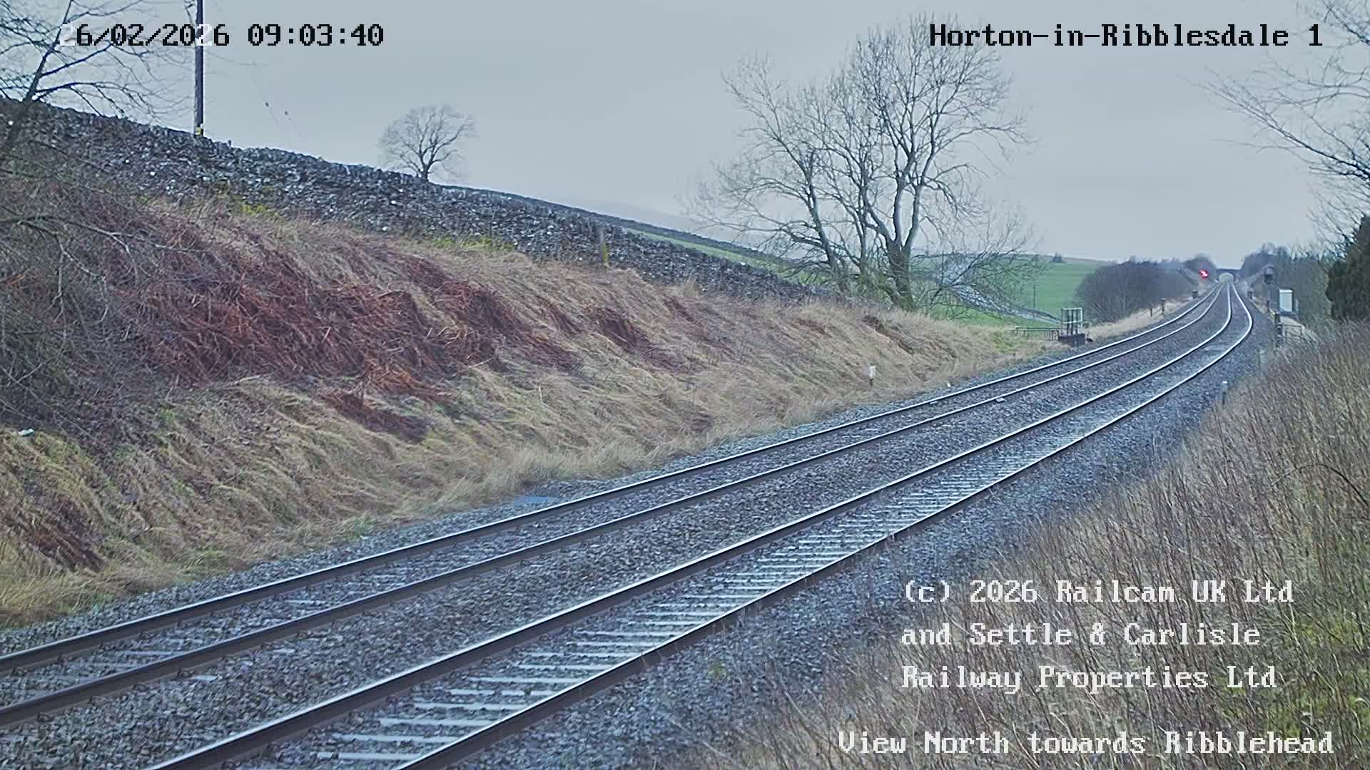 Horton-in-Ribblesdale Railway Station North Towards View  Live Cam - North Yorkshire, Yorkshire and the Humber, England, United Kingdom