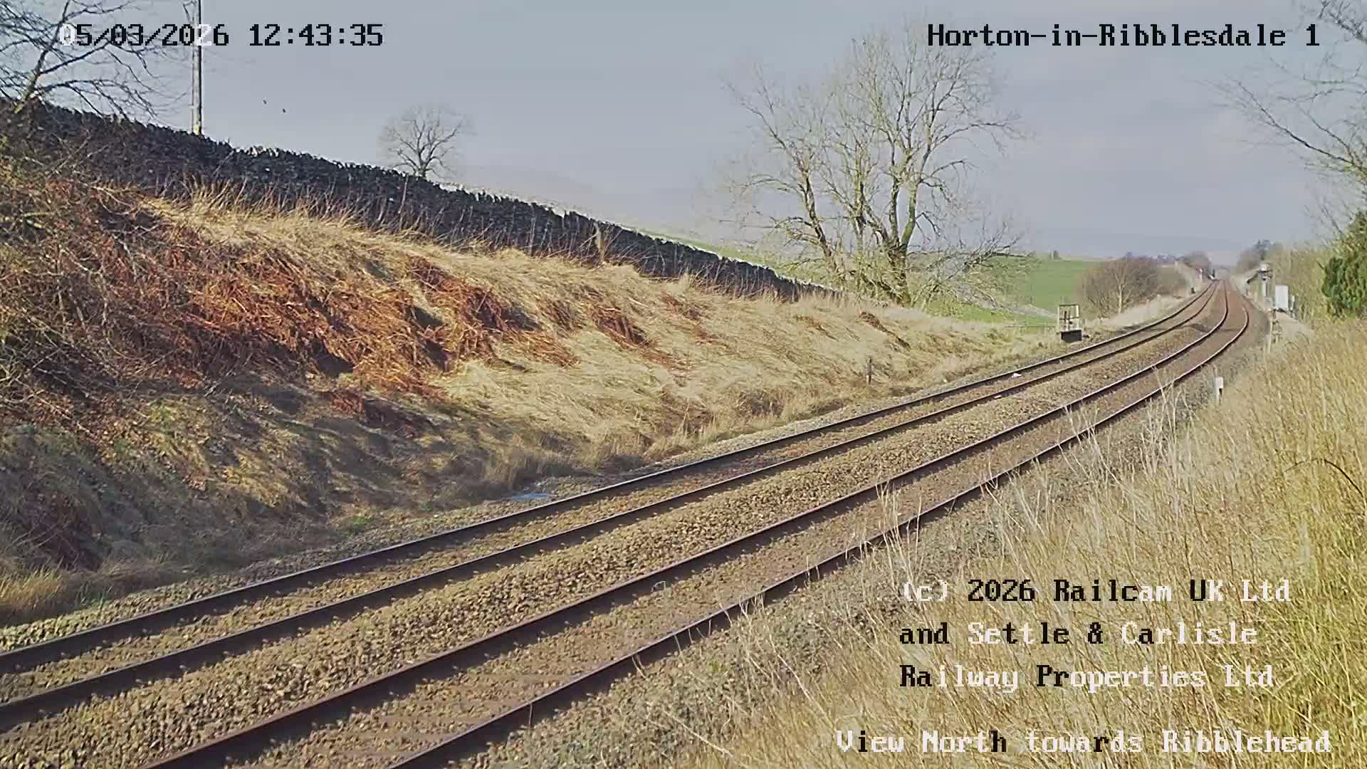 Horton-in-Ribblesdale Railway Station North Towards View  Live Cam - North Yorkshire, Yorkshire and the Humber, England, United Kingdom