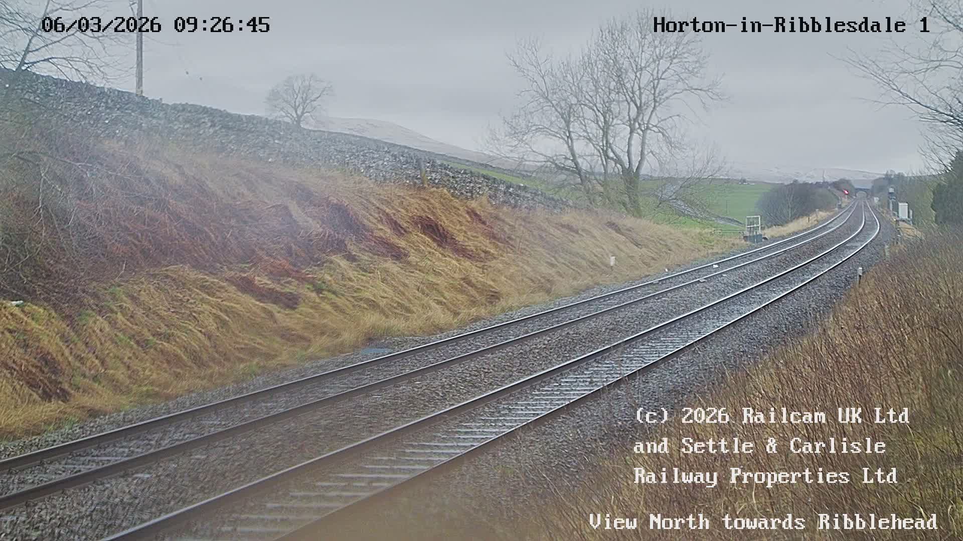Horton-in-Ribblesdale Railway Station North Towards View  Live Cam - North Yorkshire, Yorkshire and the Humber, England, United Kingdom