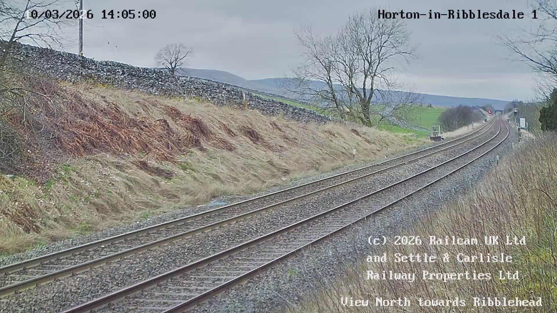 Horton-in-Ribblesdale Railway Station North Towards View  Live Cam - North Yorkshire, Yorkshire and the Humber, England, United Kingdom
