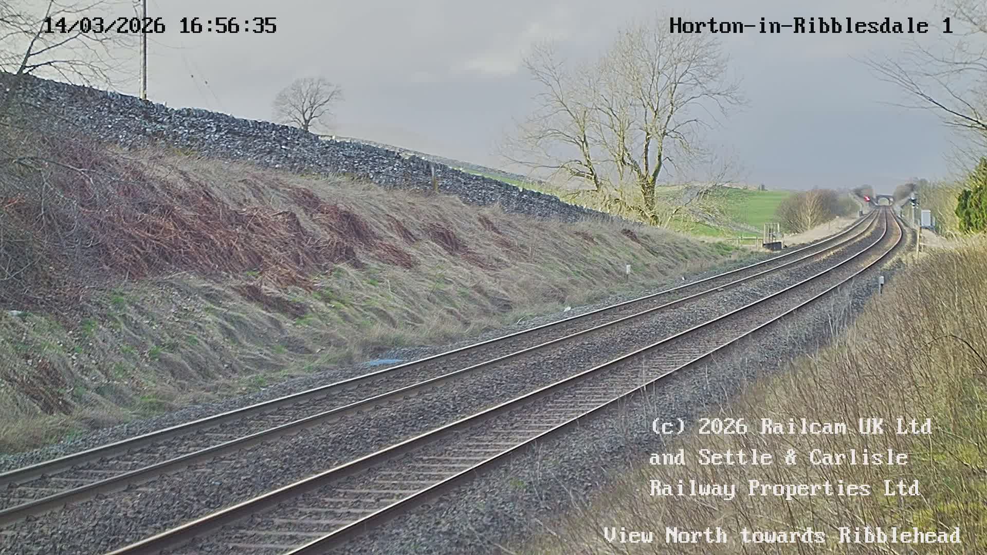 Horton-in-Ribblesdale Railway Station North Towards View  Live Cam - North Yorkshire, Yorkshire and the Humber, England, United Kingdom