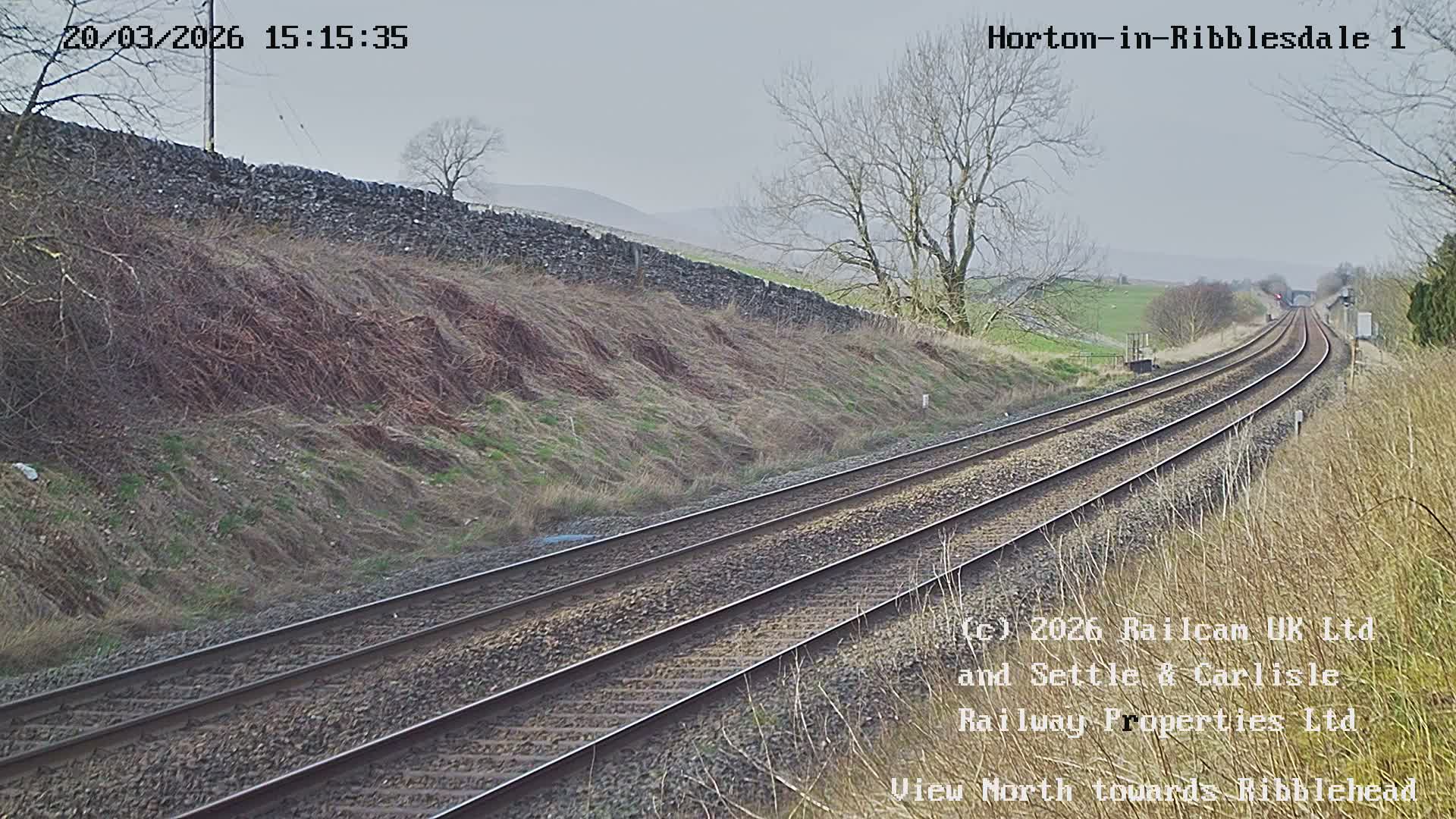Horton-in-Ribblesdale Railway Station North Towards View  Live Cam - North Yorkshire, Yorkshire and the Humber, England, United Kingdom