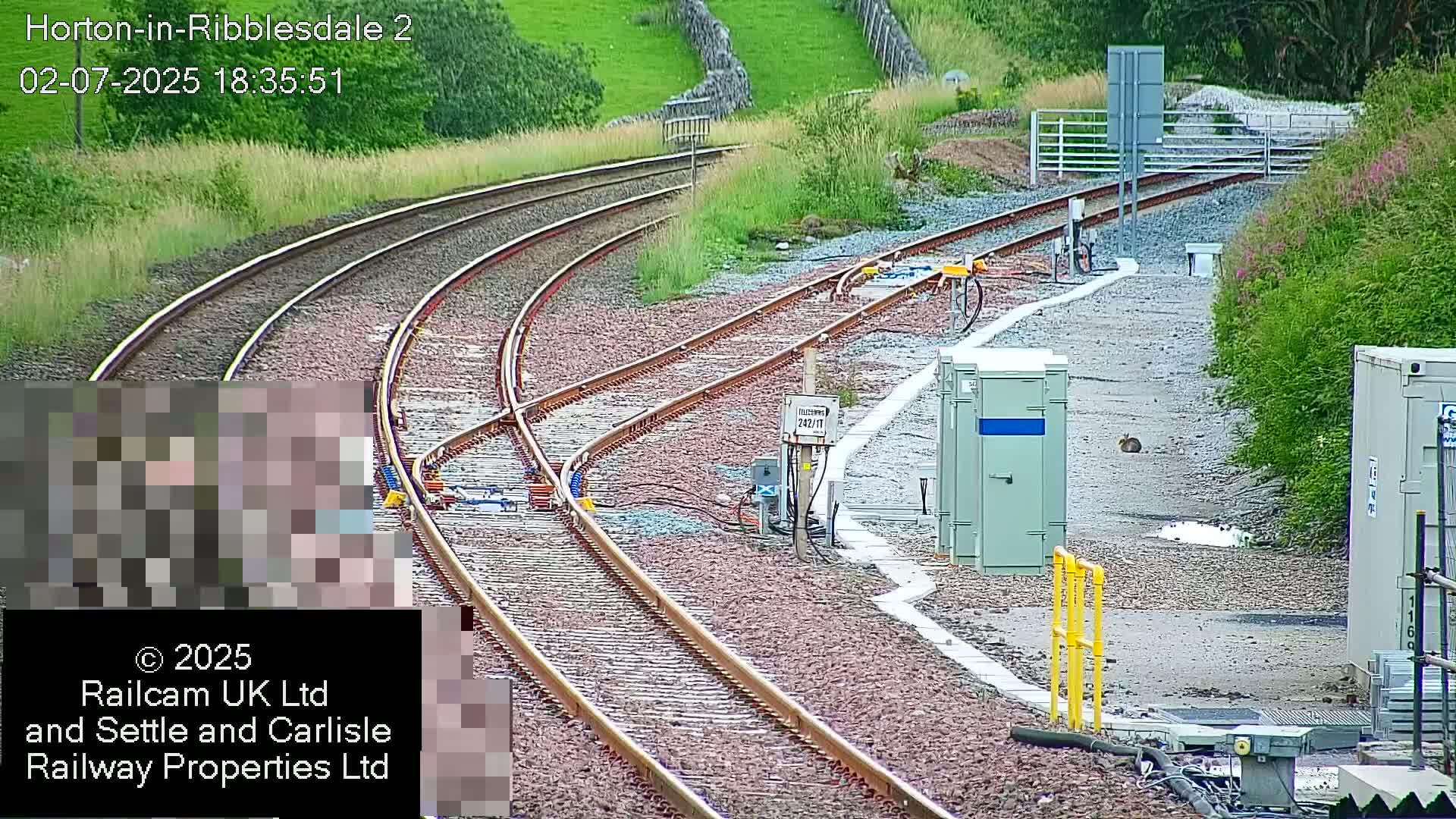 Horton-in-Ribblesdale Railway Station  South Towards View  & Quarry Siding Entrance Live Cam - North Yorkshire, Yorkshire and the Humber, England, United Kingdom