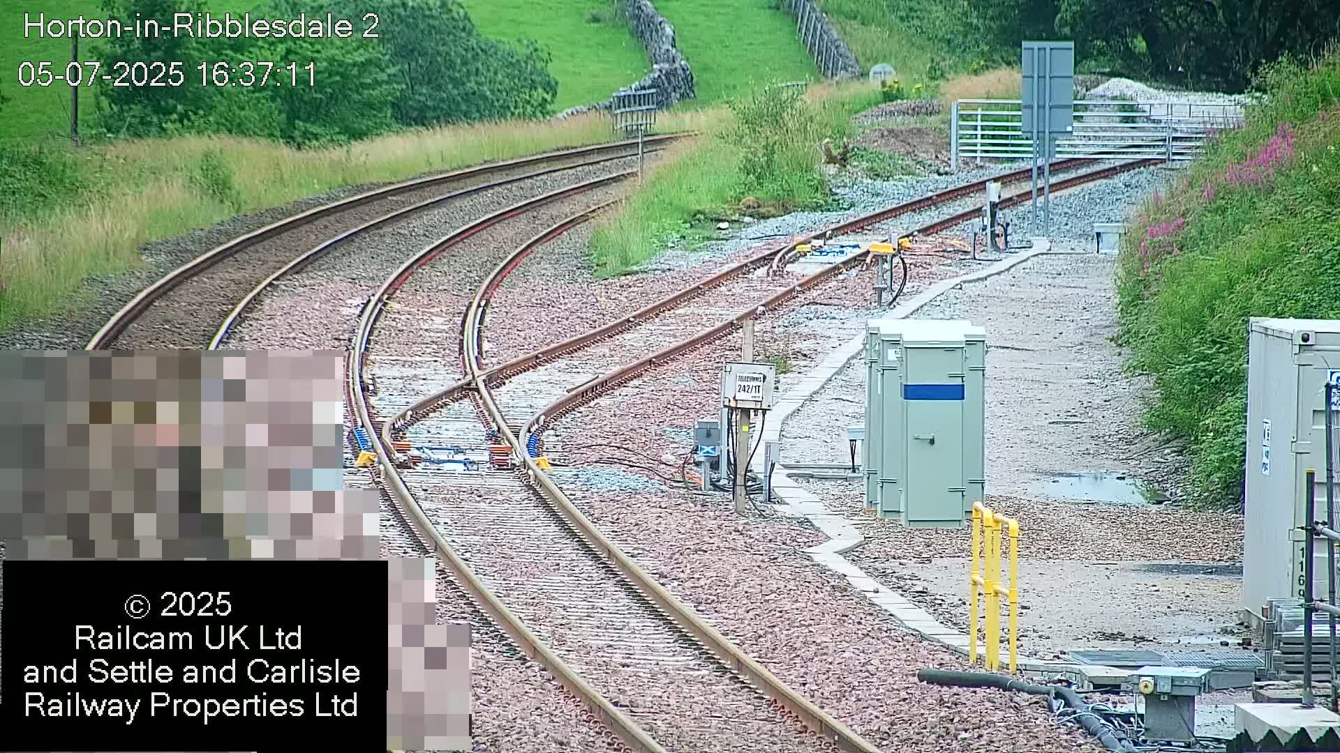 Horton-in-Ribblesdale Railway Station  South Towards View  & Quarry Siding Entrance Live Cam - North Yorkshire, Yorkshire and the Humber, England, United Kingdom