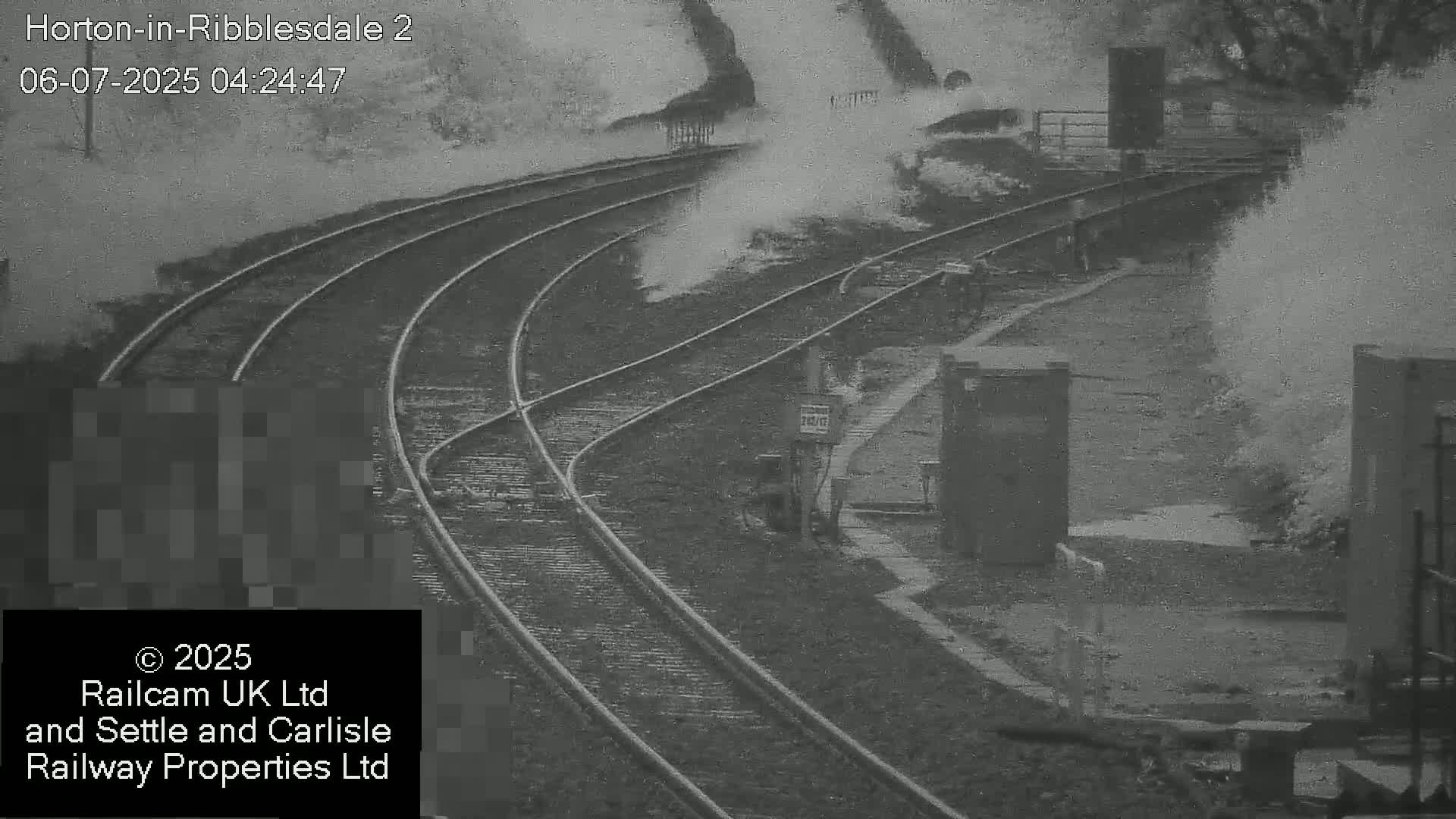Horton-in-Ribblesdale Railway Station  South Towards View  & Quarry Siding Entrance Live Cam - North Yorkshire, Yorkshire and the Humber, England, United Kingdom