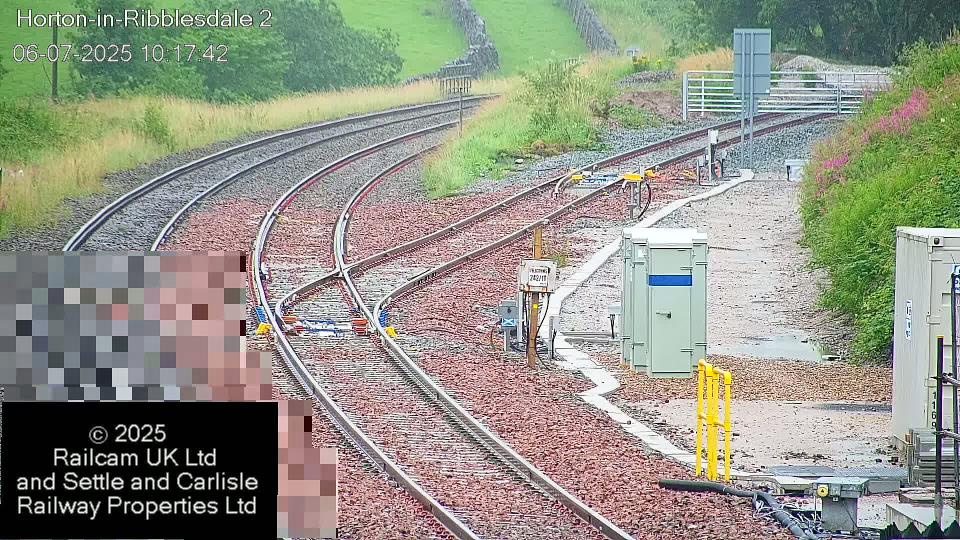 Horton-in-Ribblesdale Railway Station  South Towards View  & Quarry Siding Entrance Live Cam - North Yorkshire, Yorkshire and the Humber, England, United Kingdom