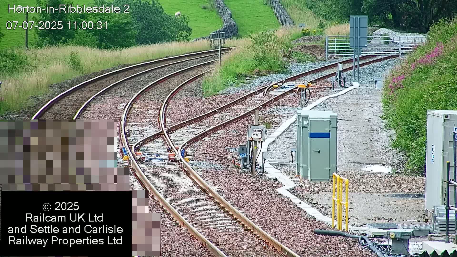 Horton-in-Ribblesdale Railway Station  South Towards View  & Quarry Siding Entrance Live Cam - North Yorkshire, Yorkshire and the Humber, England, United Kingdom