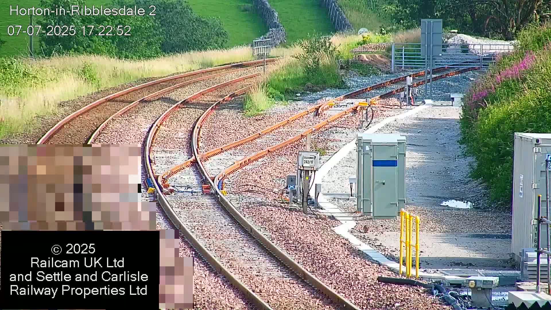 Horton-in-Ribblesdale Railway Station  South Towards View  & Quarry Siding Entrance Live Cam - North Yorkshire, Yorkshire and the Humber, England, United Kingdom