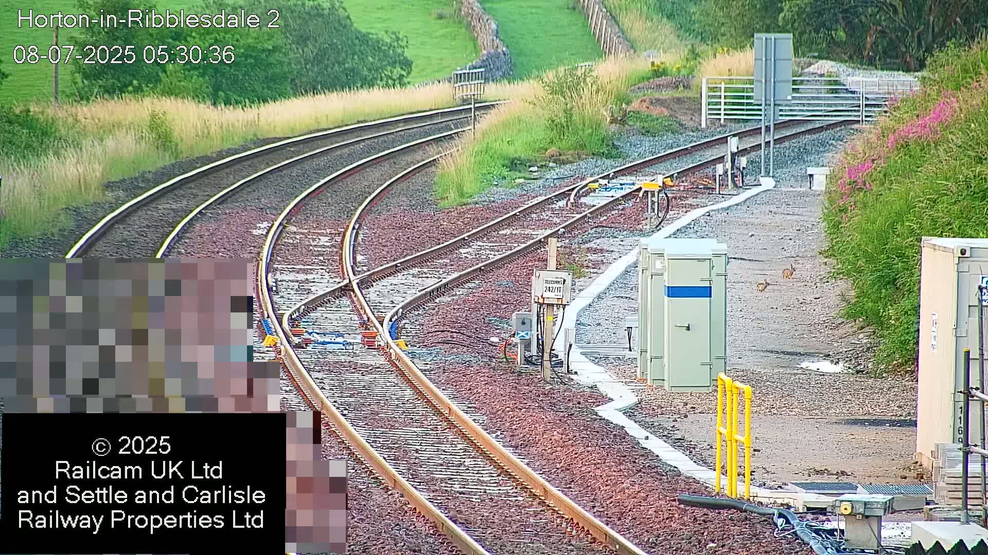 Horton-in-Ribblesdale Railway Station  South Towards View  & Quarry Siding Entrance Live Cam - North Yorkshire, Yorkshire and the Humber, England, United Kingdom