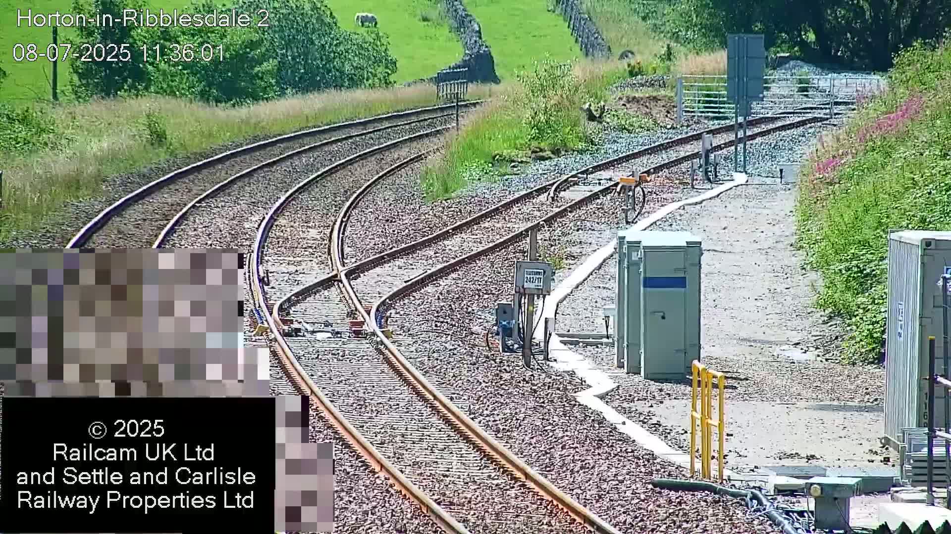 Horton-in-Ribblesdale Railway Station  South Towards View  & Quarry Siding Entrance Live Cam - North Yorkshire, Yorkshire and the Humber, England, United Kingdom
