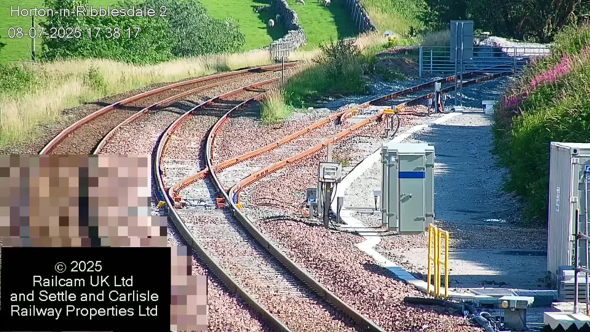 Horton-in-Ribblesdale Railway Station  South Towards View  & Quarry Siding Entrance Live Cam - North Yorkshire, Yorkshire and the Humber, England, United Kingdom