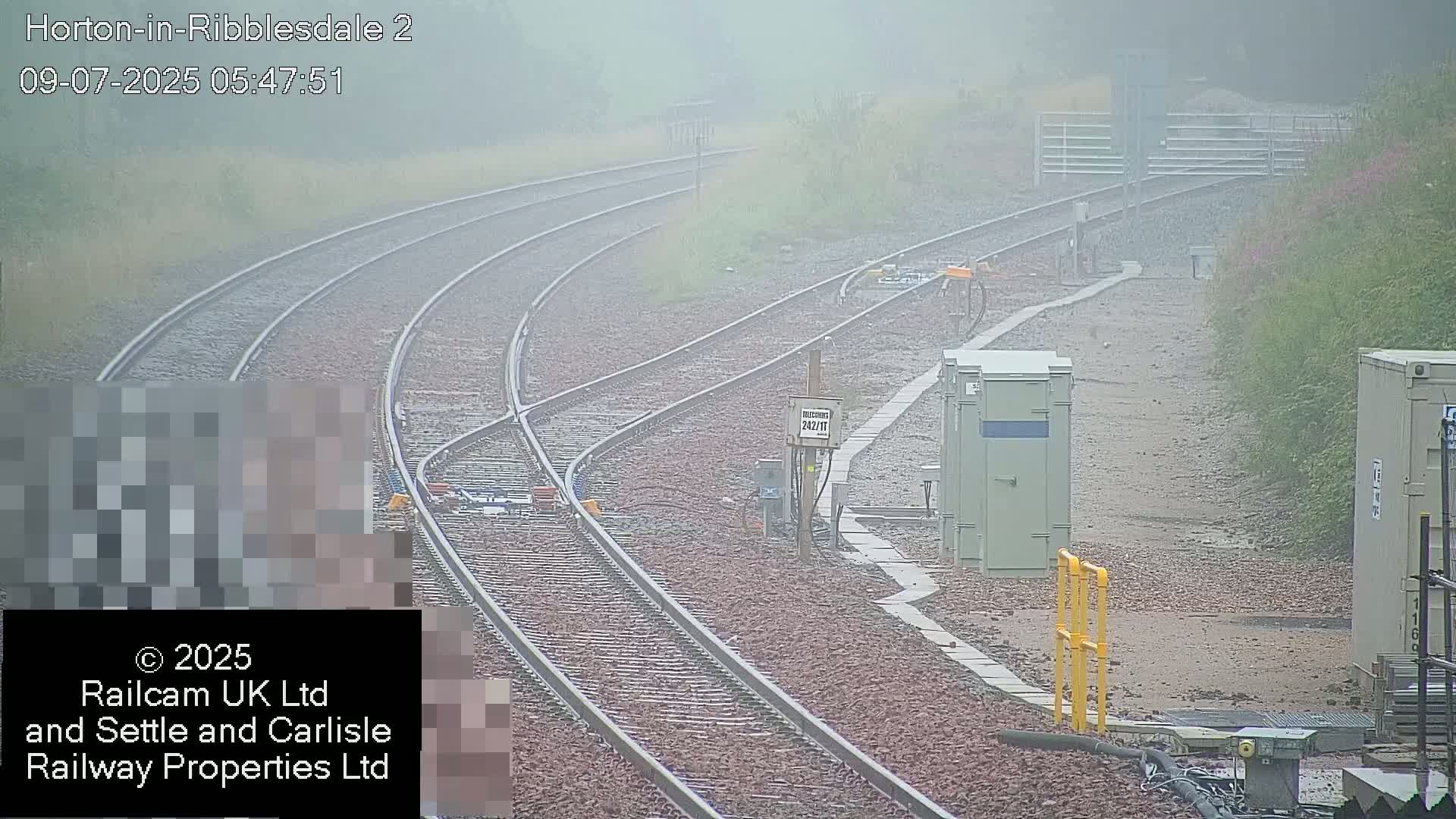 Horton-in-Ribblesdale Railway Station  South Towards View  & Quarry Siding Entrance Live Cam - North Yorkshire, Yorkshire and the Humber, England, United Kingdom
