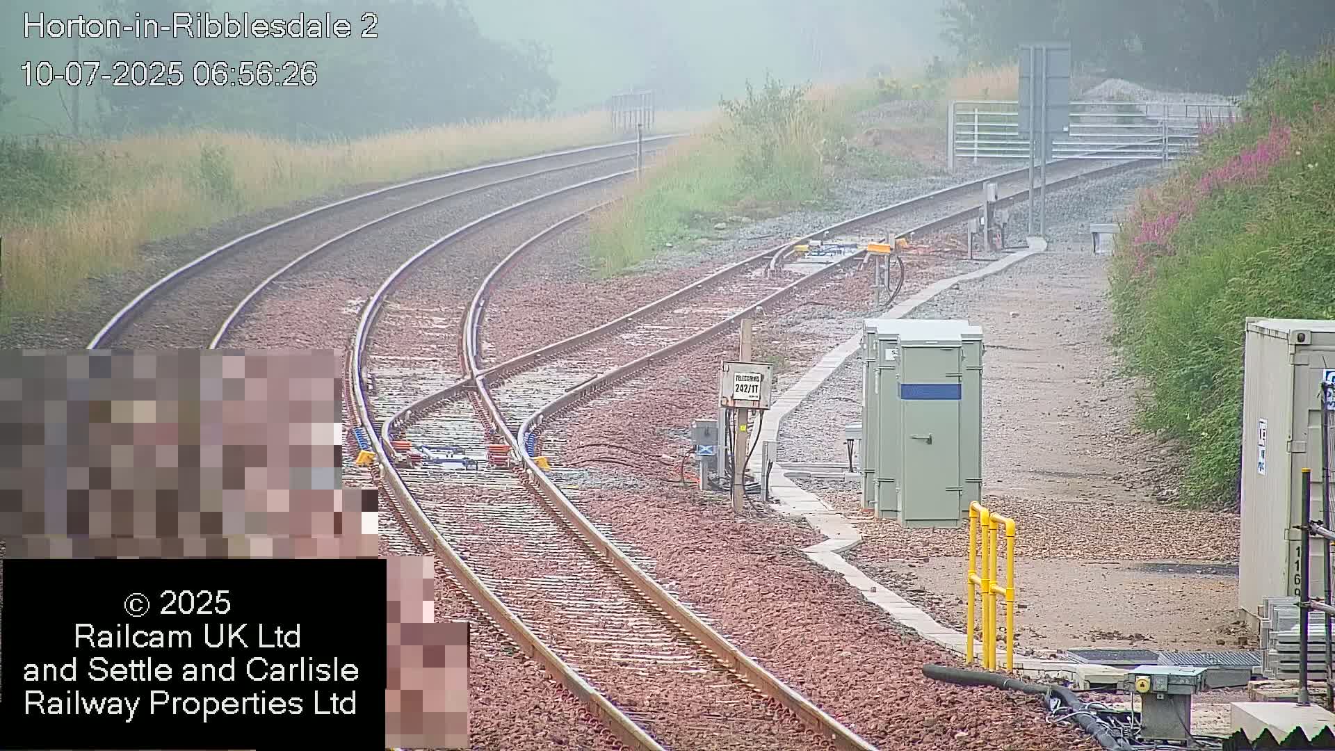Horton-in-Ribblesdale Railway Station  South Towards View  & Quarry Siding Entrance Live Cam - North Yorkshire, Yorkshire and the Humber, England, United Kingdom