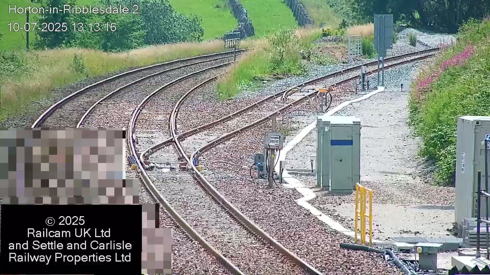 Horton-in-Ribblesdale Railway Station  South Towards View  & Quarry Siding Entrance Live Cam - North Yorkshire, Yorkshire and the Humber, England, United Kingdom