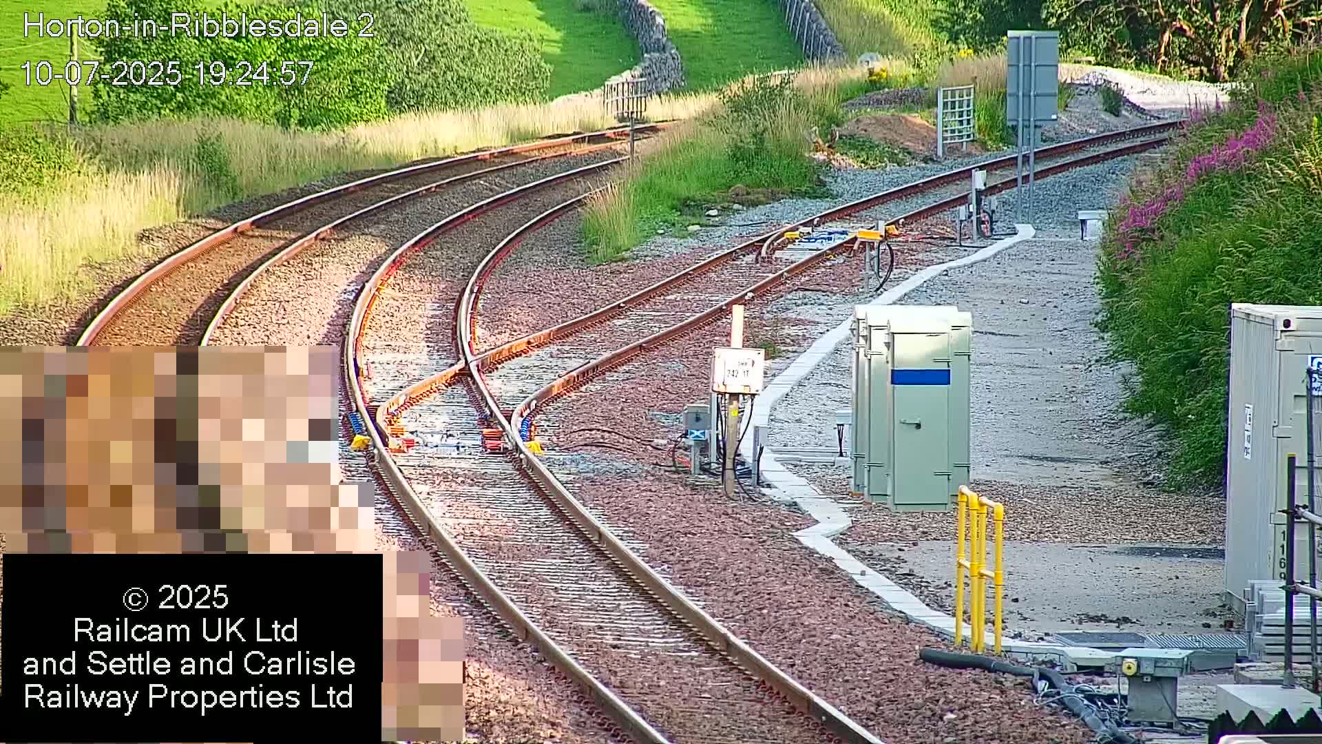 Horton-in-Ribblesdale Railway Station  South Towards View  & Quarry Siding Entrance Live Cam - North Yorkshire, Yorkshire and the Humber, England, United Kingdom