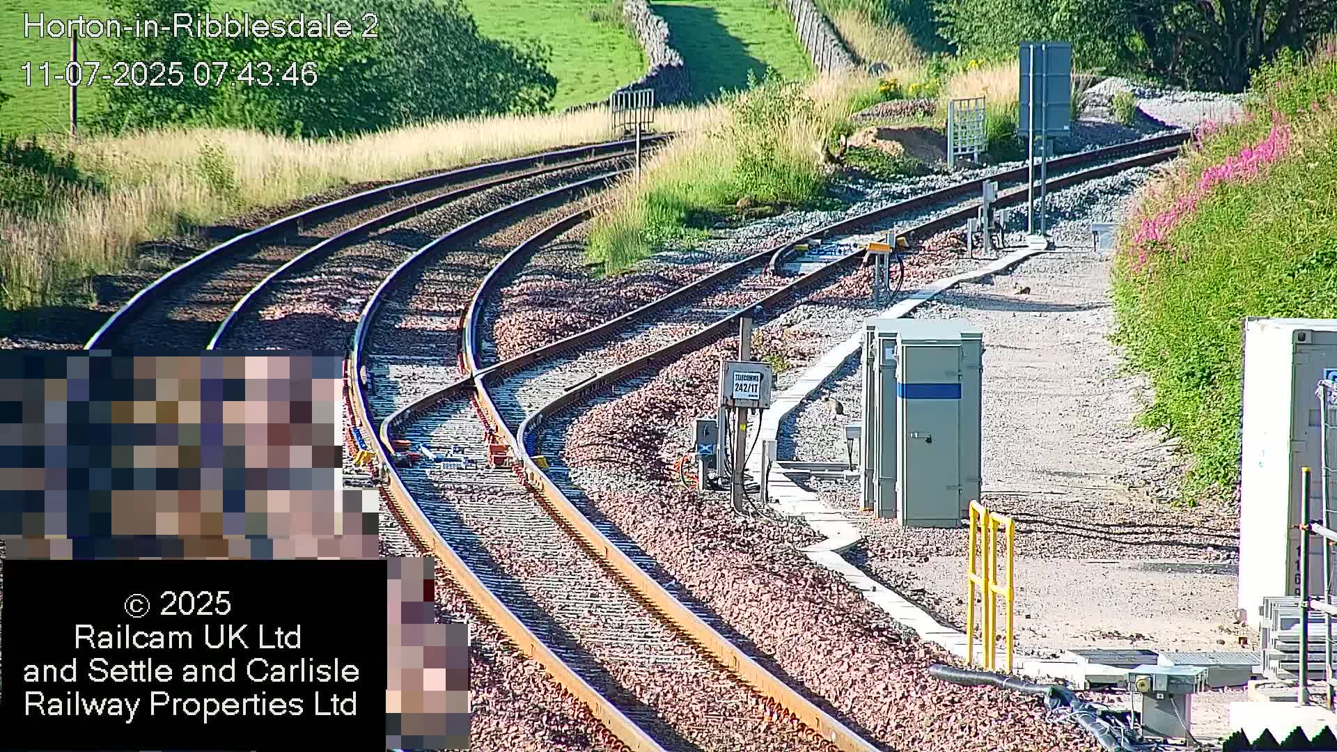 Horton-in-Ribblesdale Railway Station  South Towards View  & Quarry Siding Entrance Live Cam - North Yorkshire, Yorkshire and the Humber, England, United Kingdom