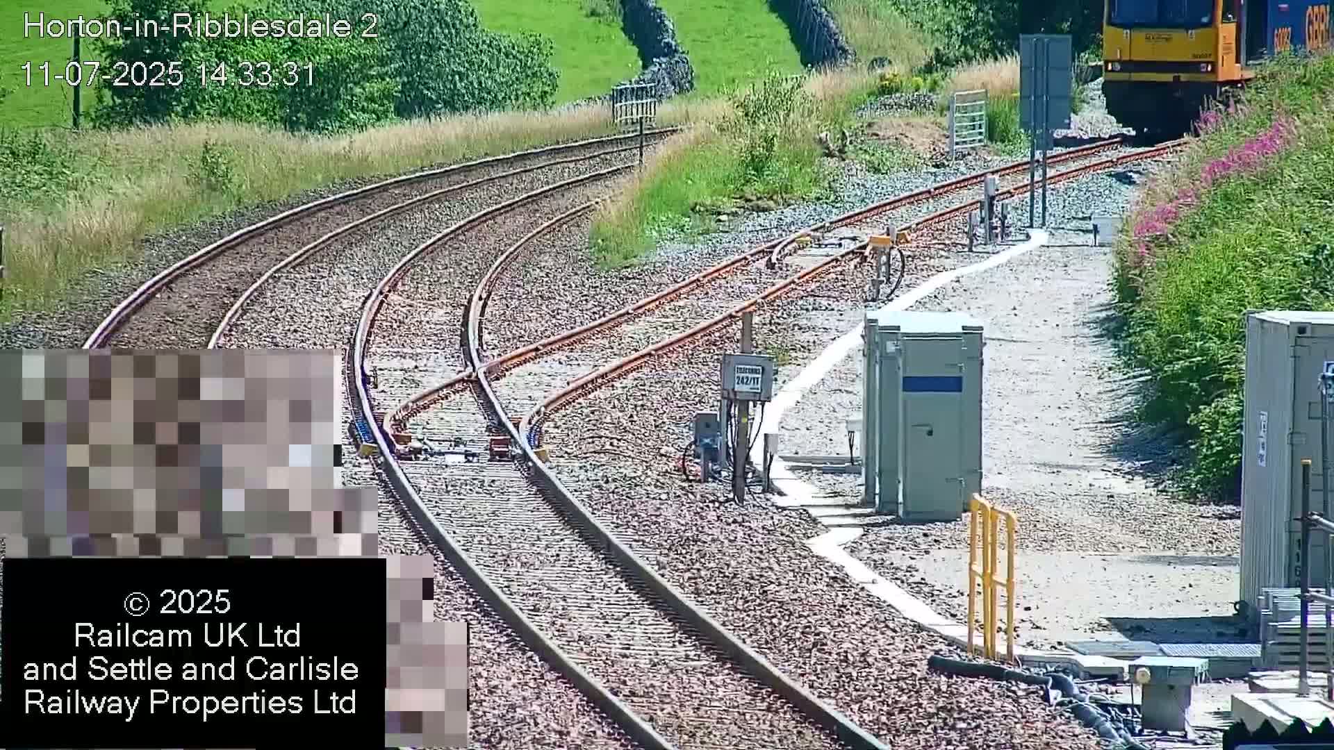 Horton-in-Ribblesdale Railway Station  South Towards View  & Quarry Siding Entrance Live Cam - North Yorkshire, Yorkshire and the Humber, England, United Kingdom