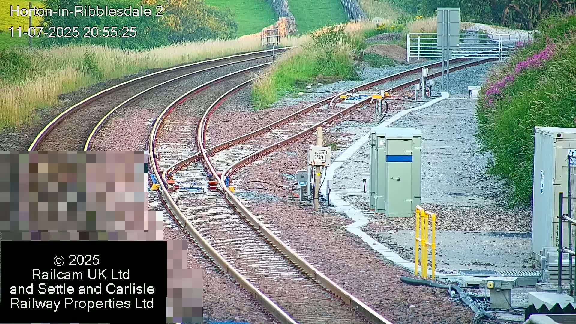Horton-in-Ribblesdale Railway Station  South Towards View  & Quarry Siding Entrance Live Cam - North Yorkshire, Yorkshire and the Humber, England, United Kingdom